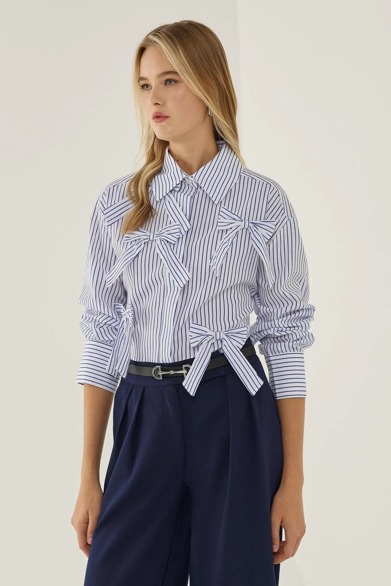 Relaxed Fit Shirt with Bow Detail