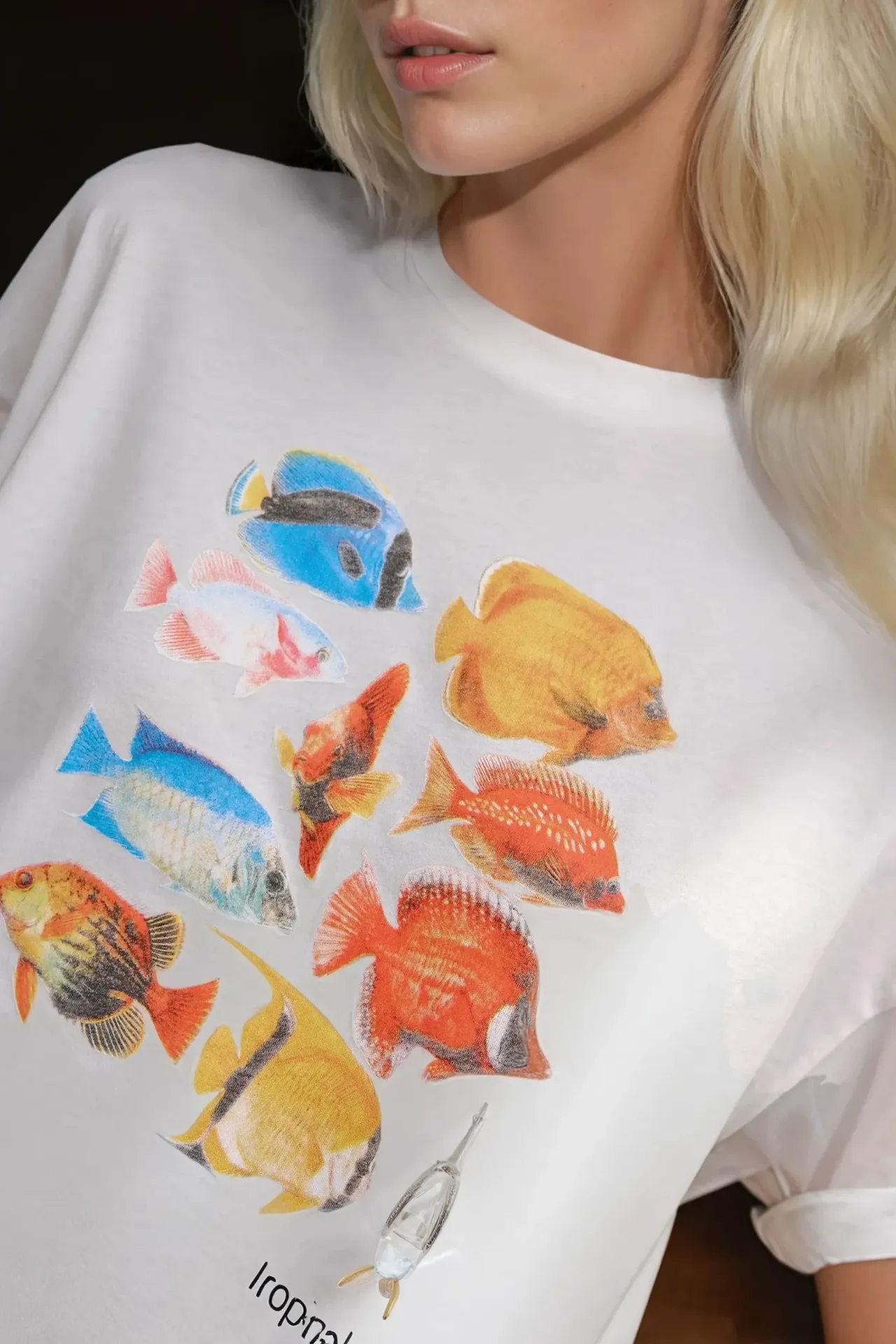 %100 Cotton Oversized Printed Crew Neck Cotton T-Shirt 6