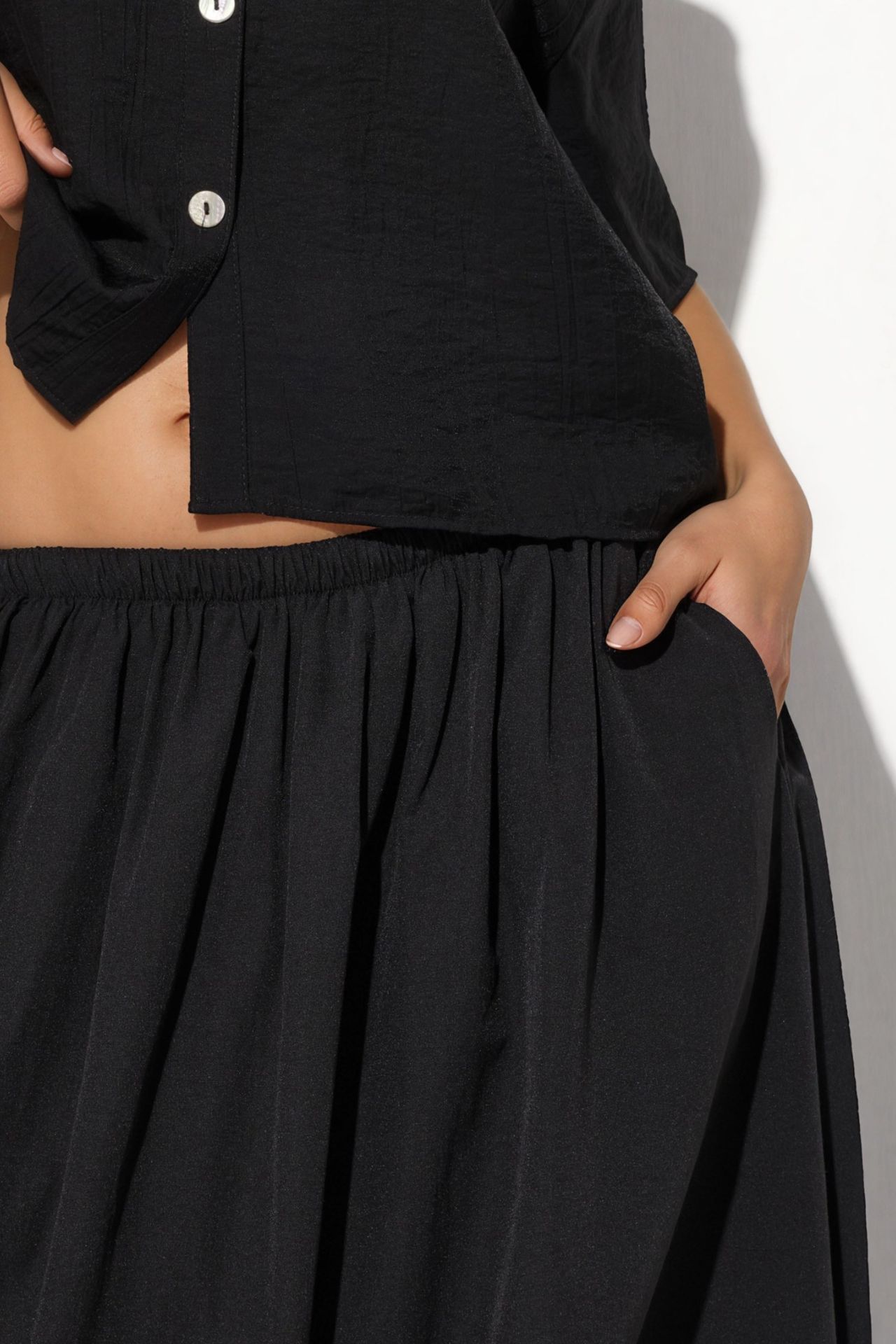 BUSEM High-Waist A-Line Midi Skirt 5