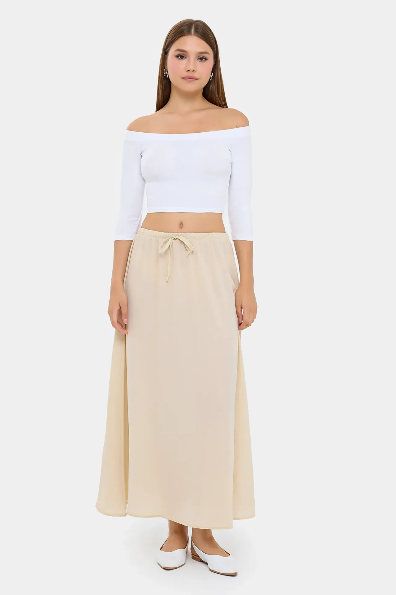 Lace-Up Maxi Skirt