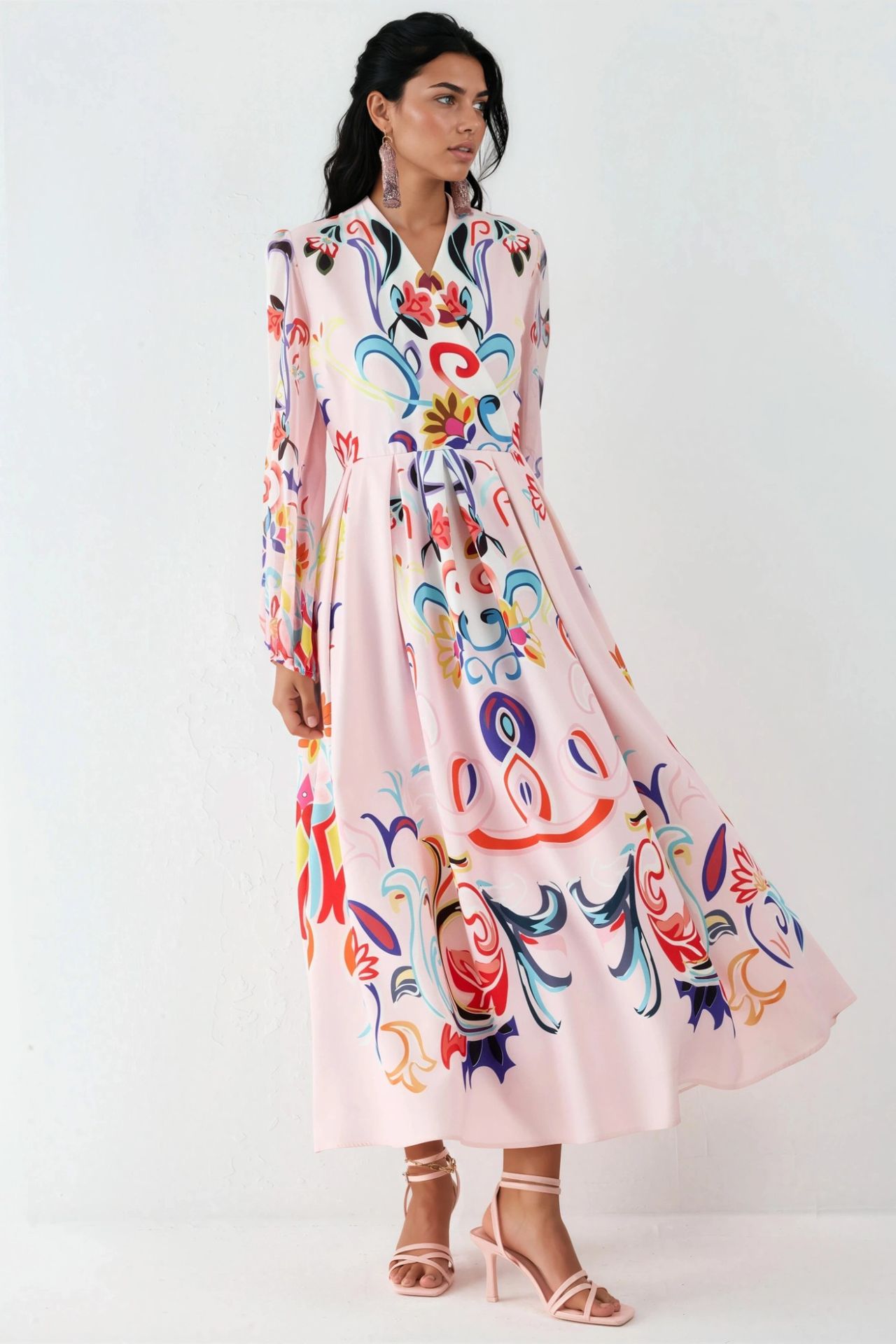 MSN Floral Print Maxi A-Line Dress 4