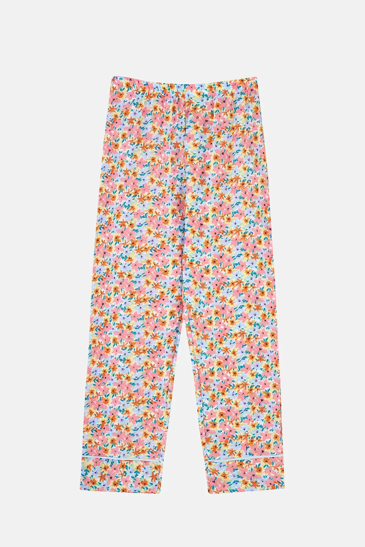 Floral Print Mid-Rise Straight-Leg Pajama Set