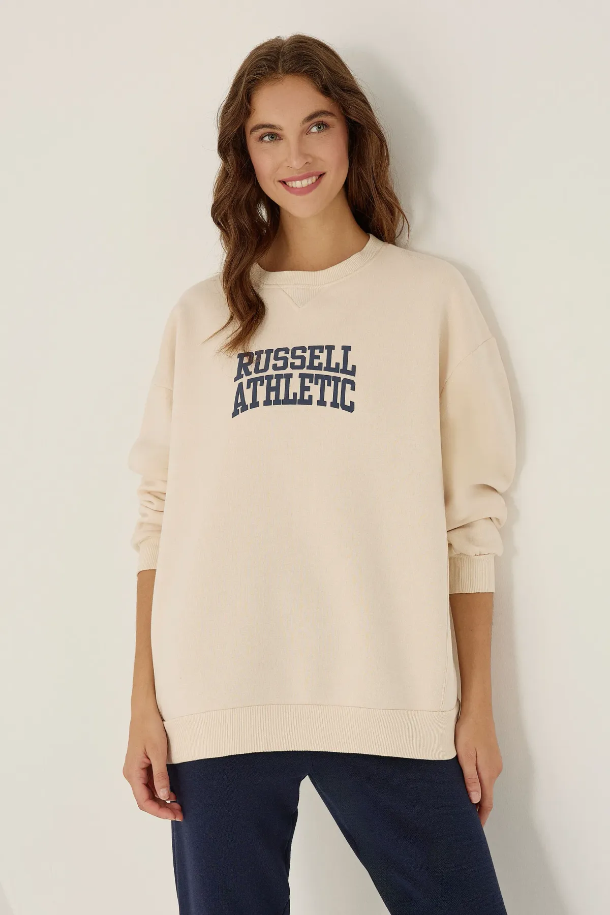 Oversized Printed Crew Neck Sweatshirt 1