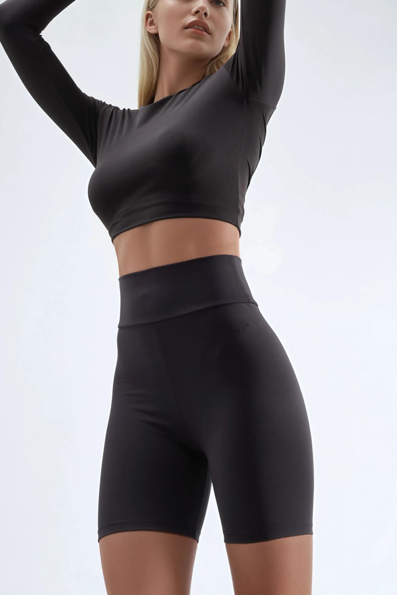 High Waist Soft Textured Biker Shorts Ellie Collection 2