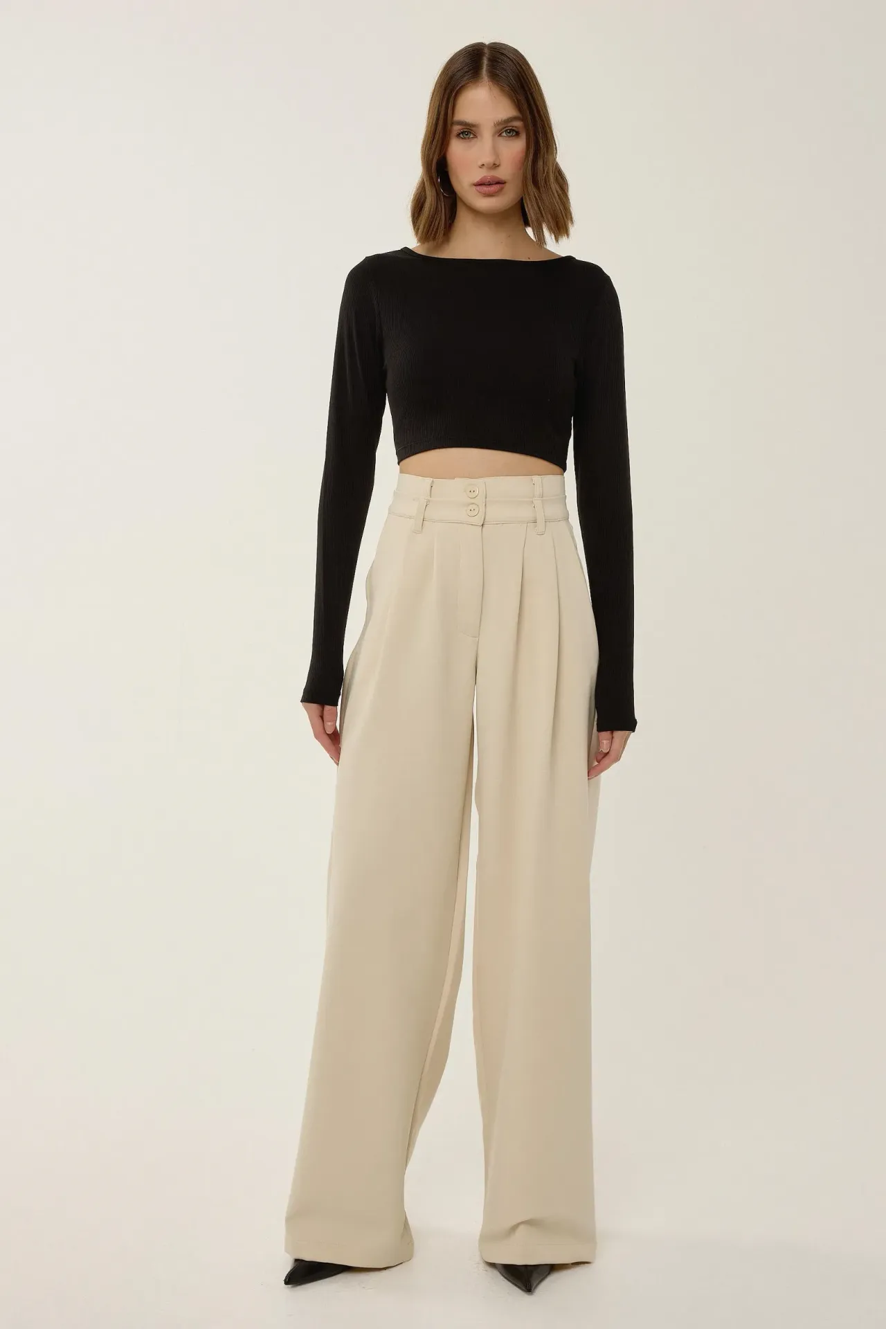 Wide Leg Double Waisted Pants