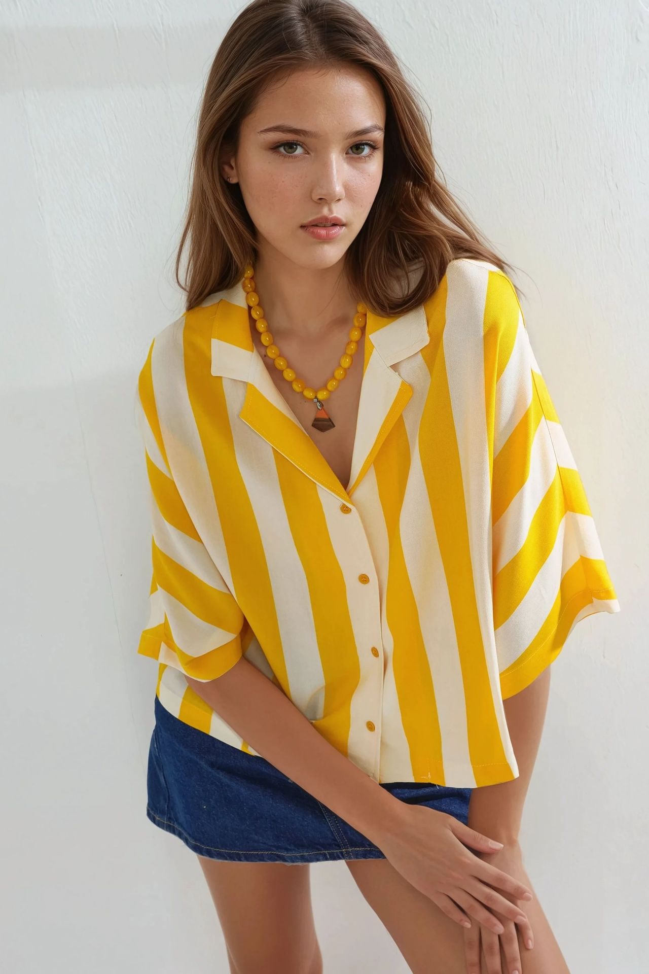 BUSEM Relaxed Fit Striped Button-Up Shirt 1