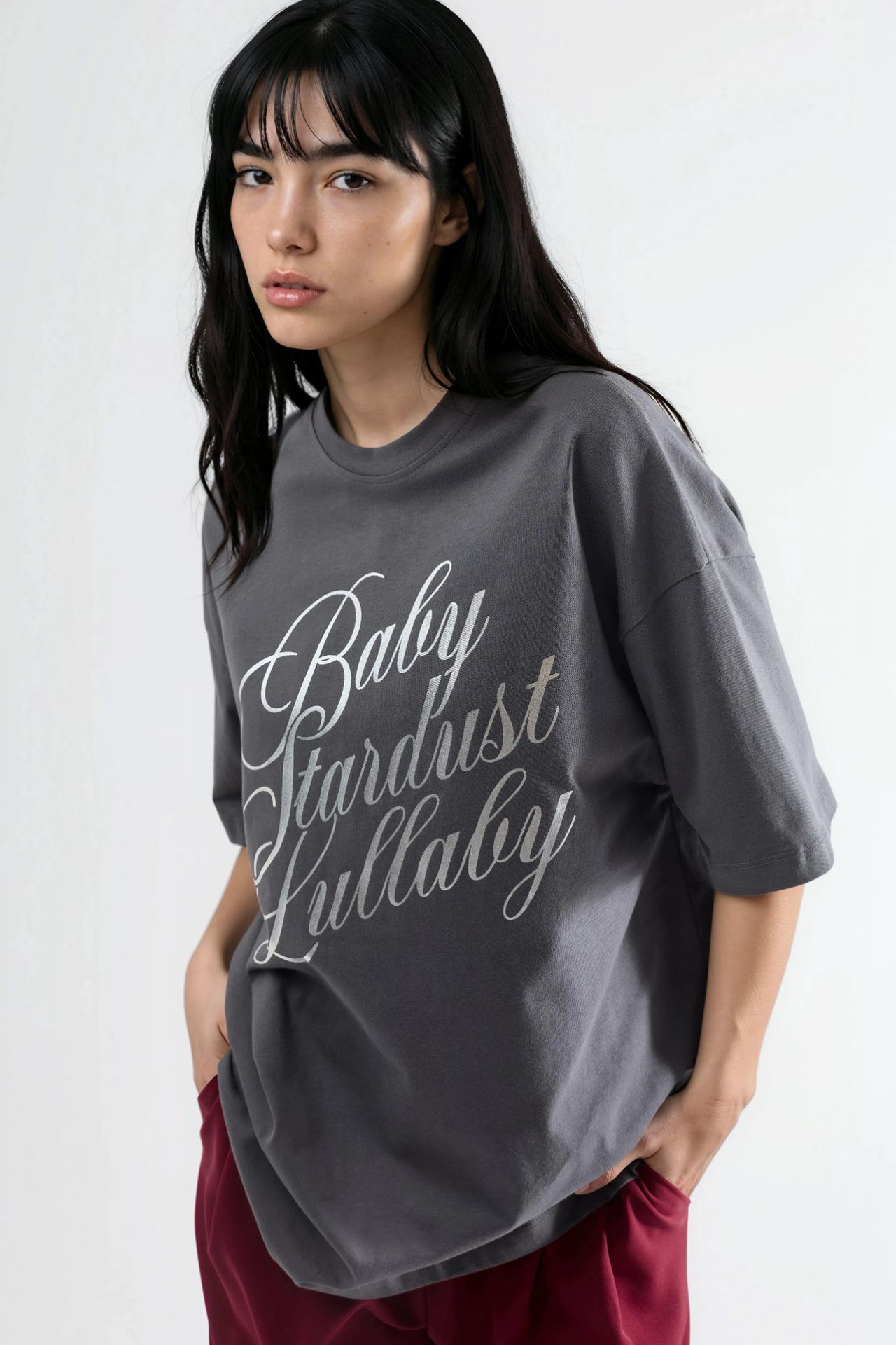 BUSEM Oversized Text Printed T-Shirt 2