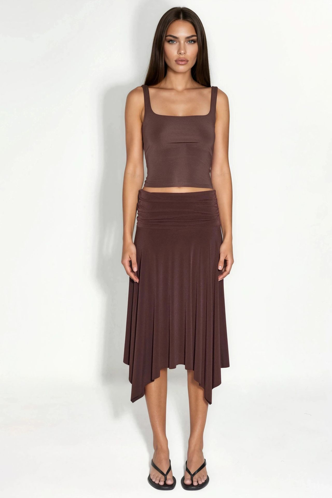 BUSEM High Waist Maxi Skirt with Drape Detail 6