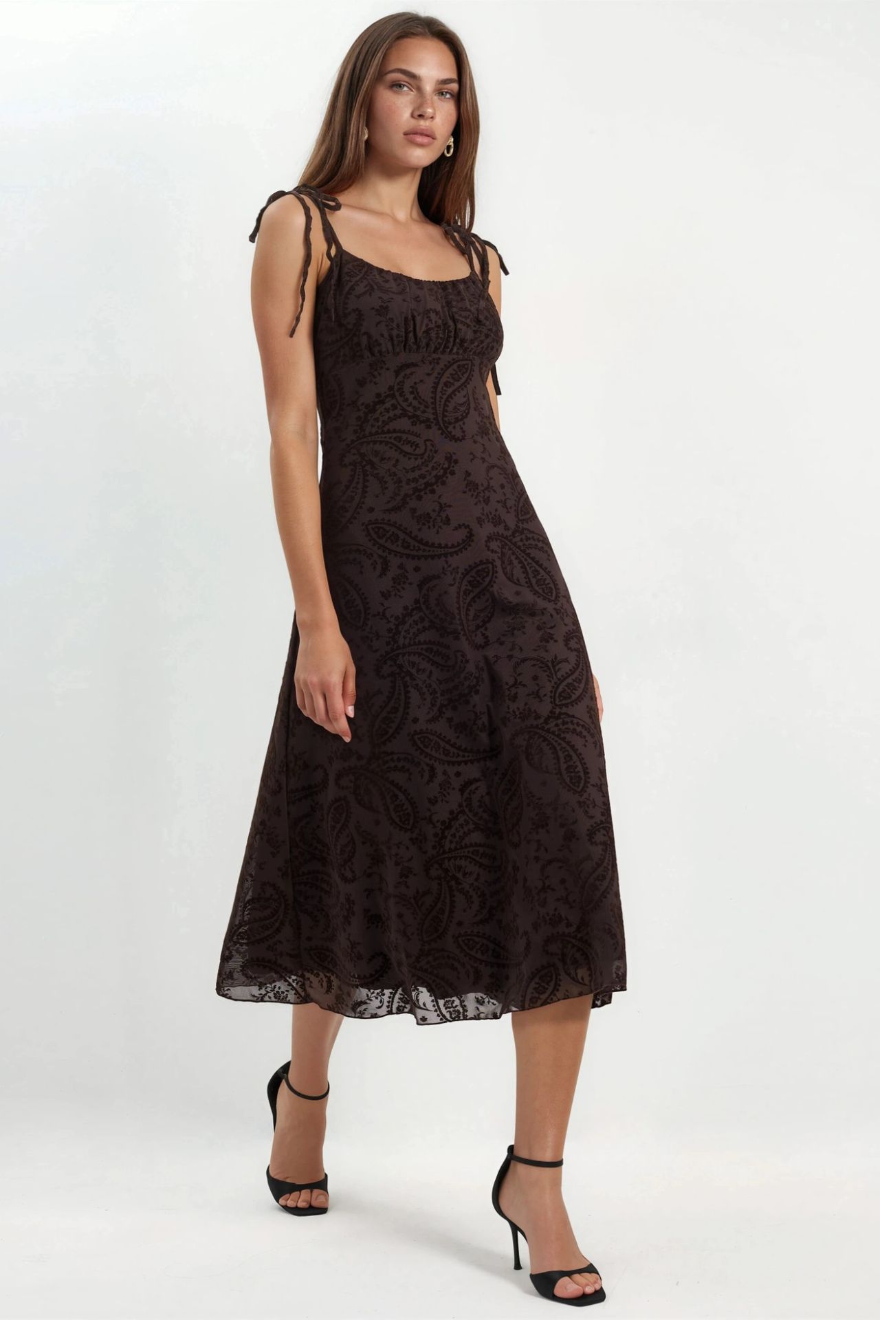 Floral A-Line Tulle Midi Dress 2