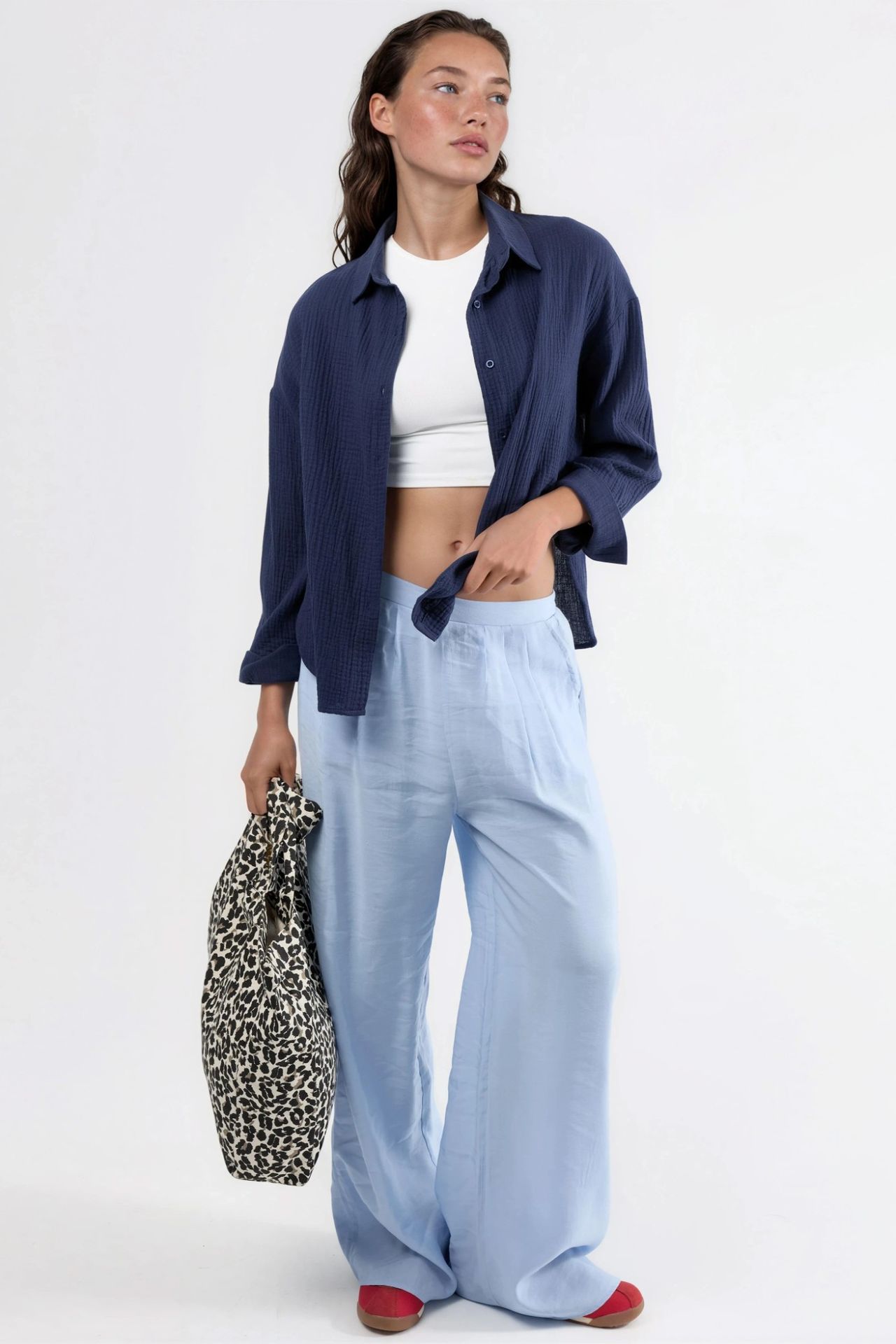 BUSEM Textured Woven Cotton Button-Up Shirt 3