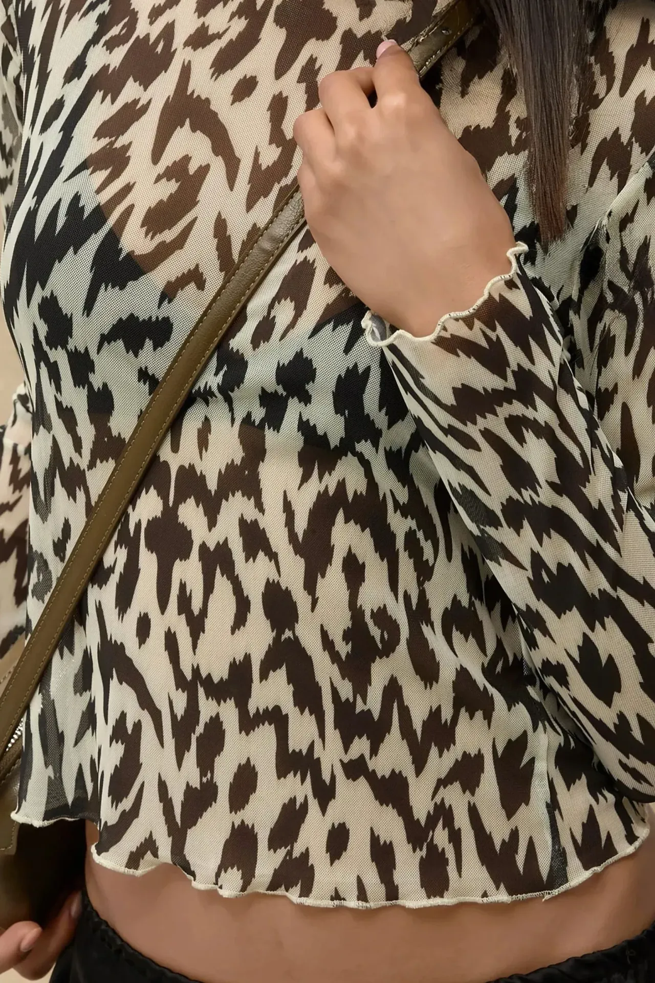 Patterned Crew Neck Top 3