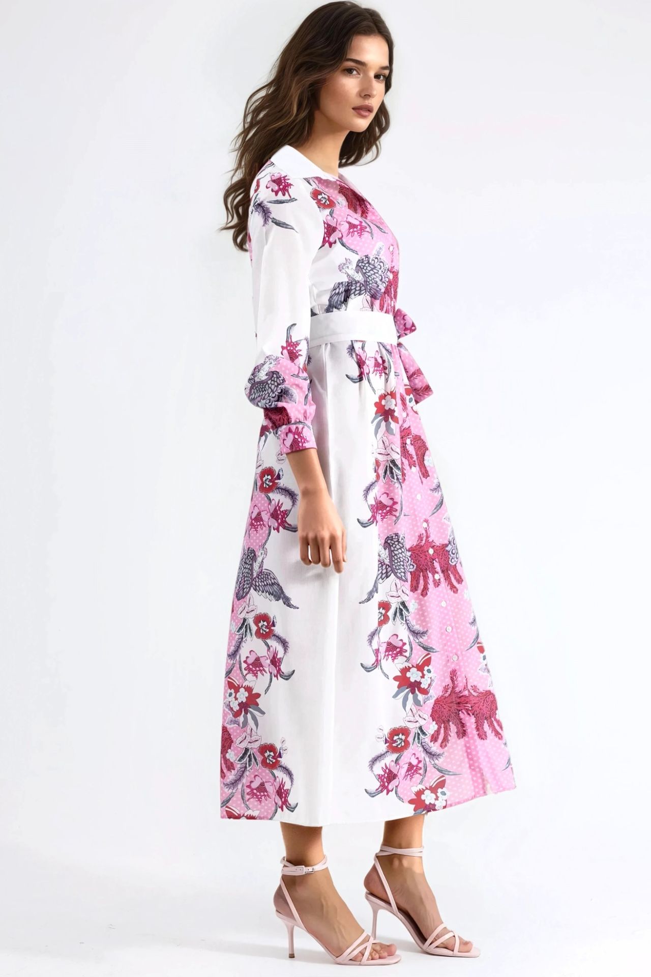 MSN Floral Belted Midi Dress 2