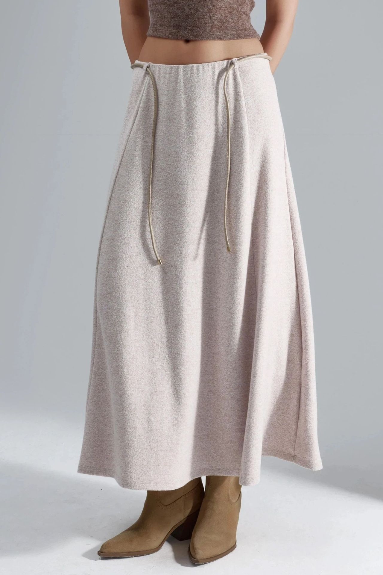 BUSEM Textured Maxi Skirt with Tie Detail 1