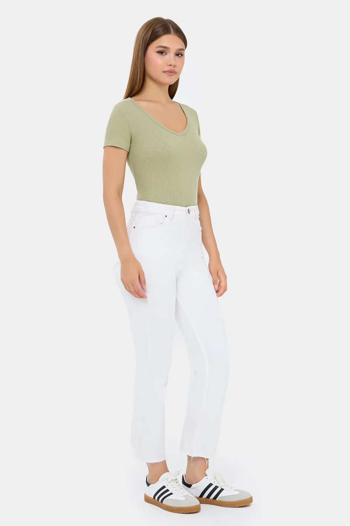 Basic Short Sleeve V-Neck T-Shirt 3