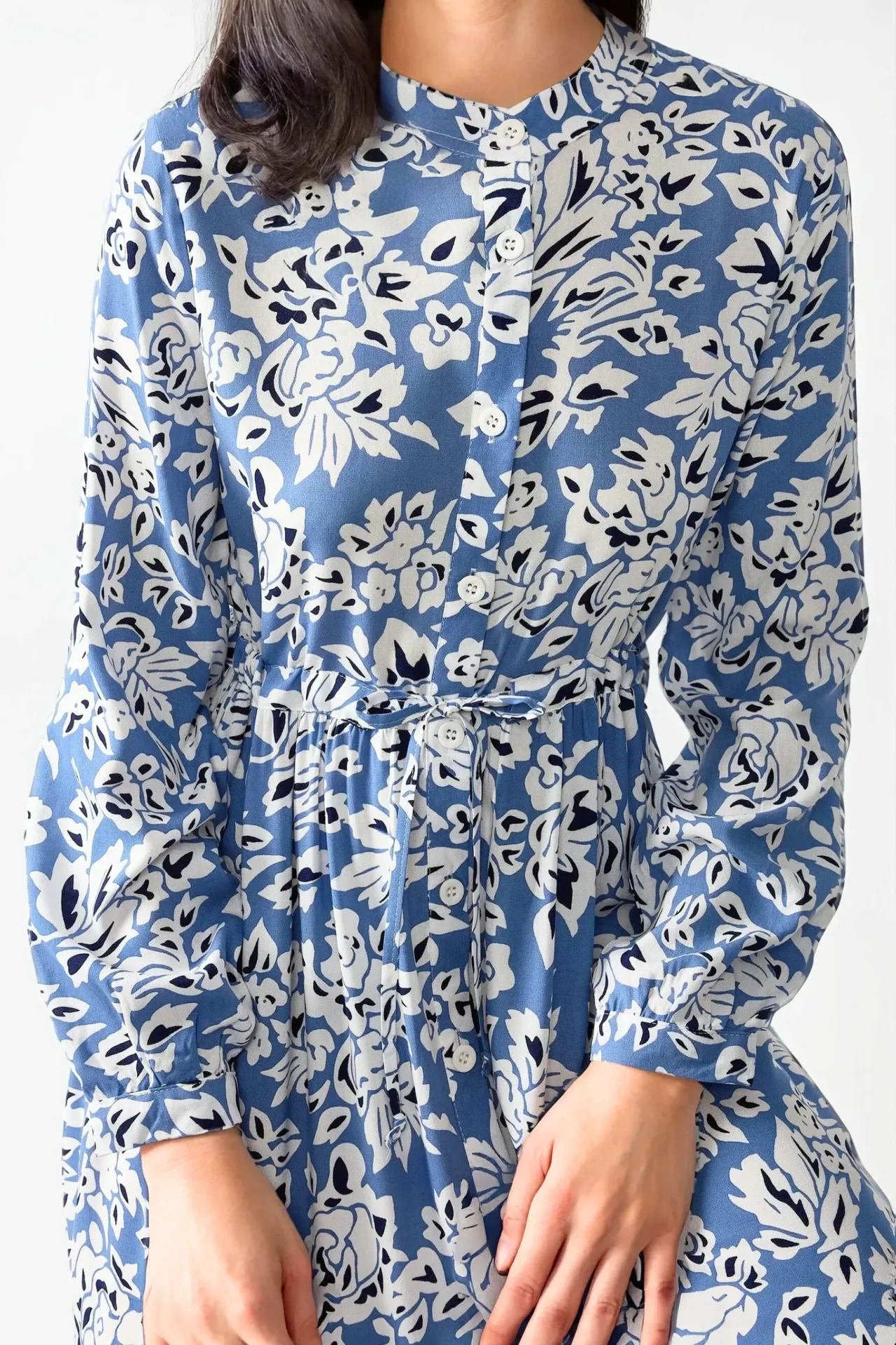 Printed Maxi Dress with Shirt Collar