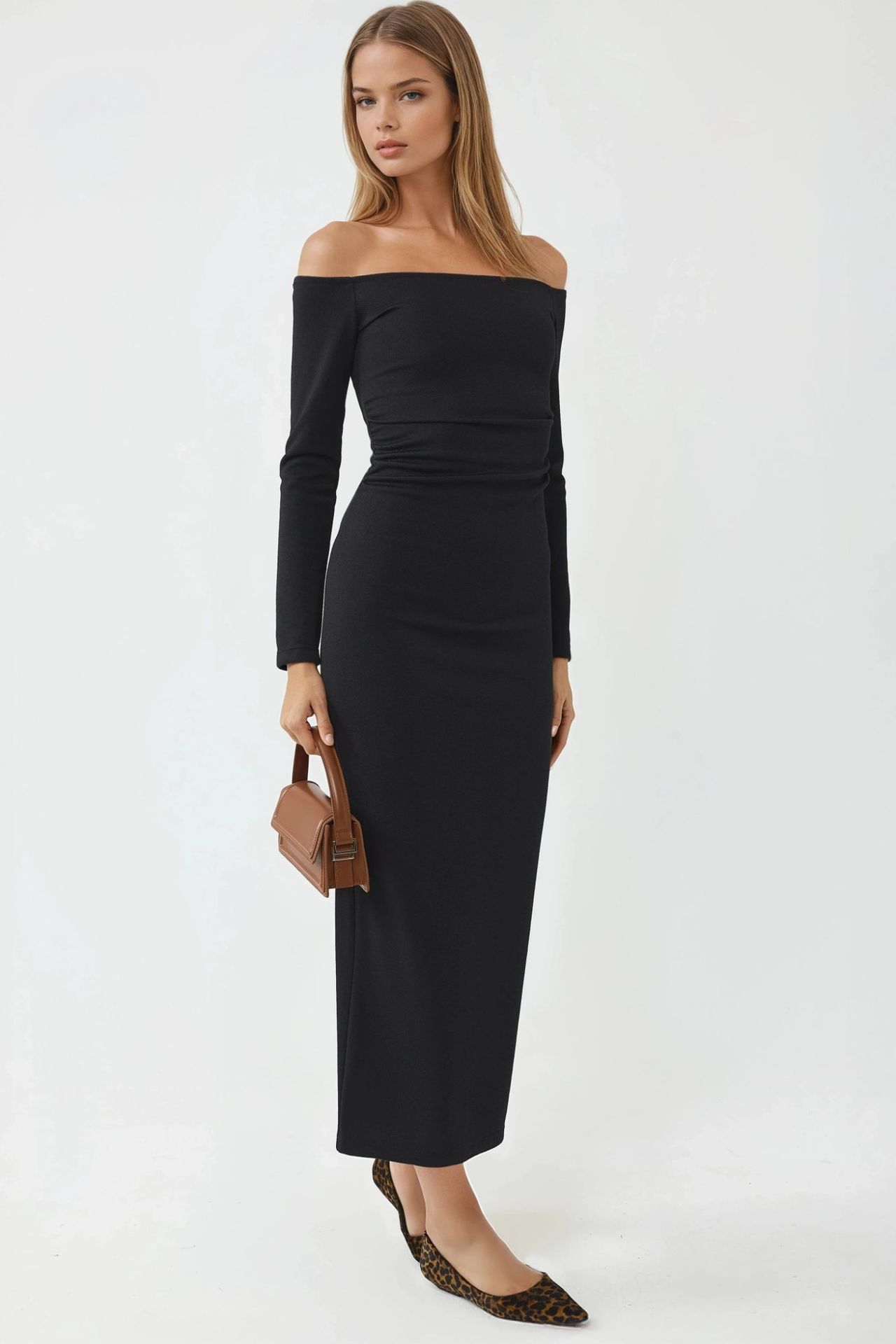 BUSEM Off-Shoulder Bodycon Maxi Dress 2