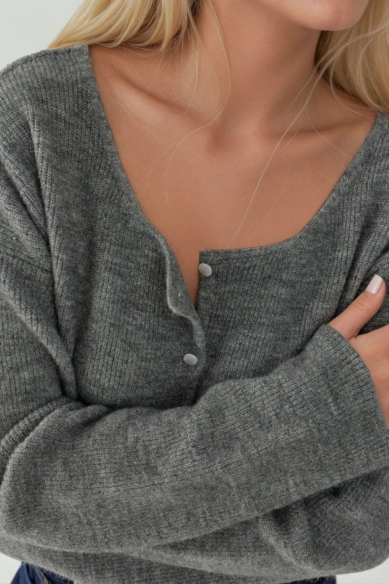 Ultra Soft Crew Neck Buttoned Dual-use Cardigan 5