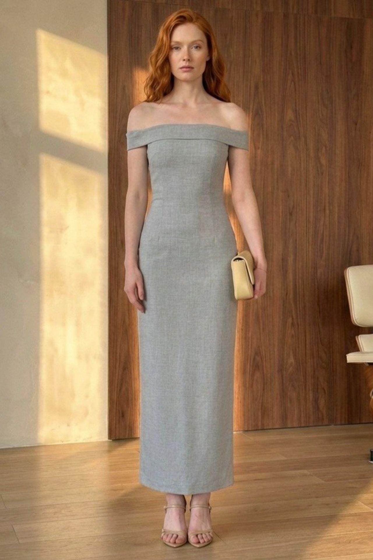 MY FASHION Off Shoulder Bodycon Maxi Dress with Slit 7