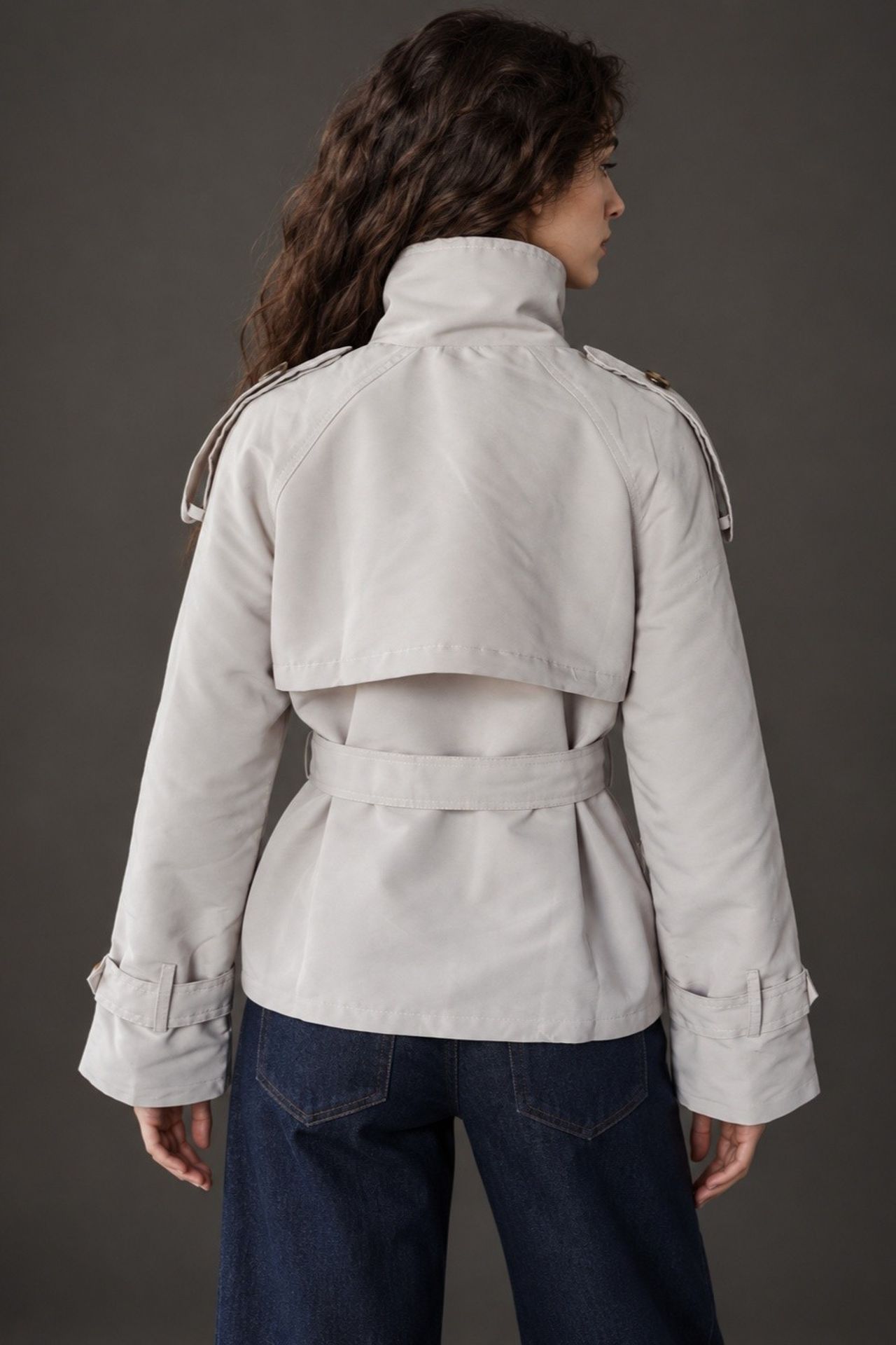 Stand Collar Trench Jacket 3