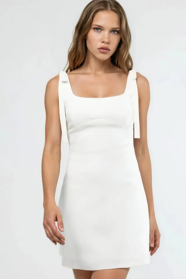Bengalin Mini Dress with Bows