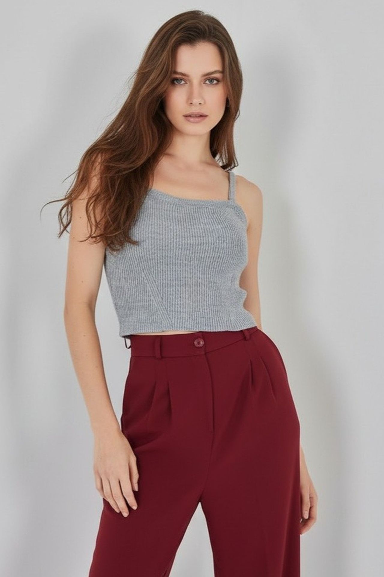 BDART Square Collar Ribbed Knit Crop Top 5