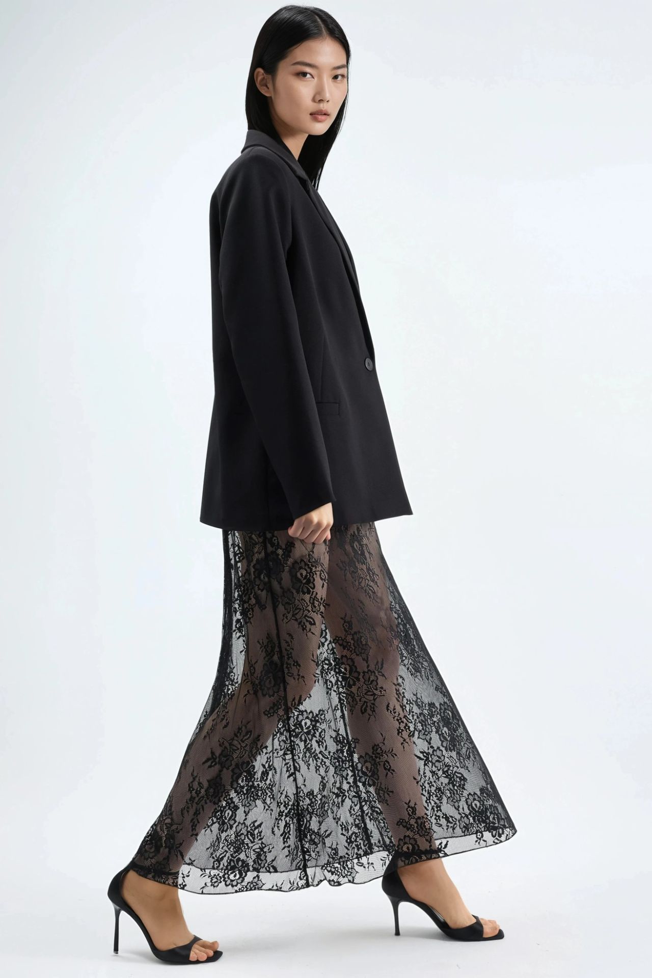 High Waist Lace Maxi Skirt 3