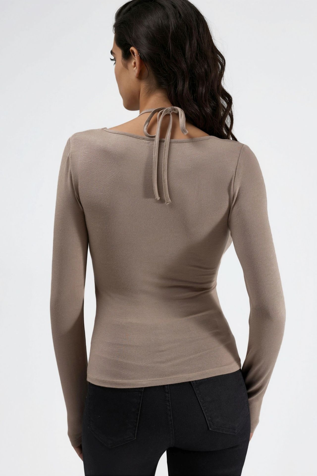Lace Halter Neck Stretch Viscose Top 4