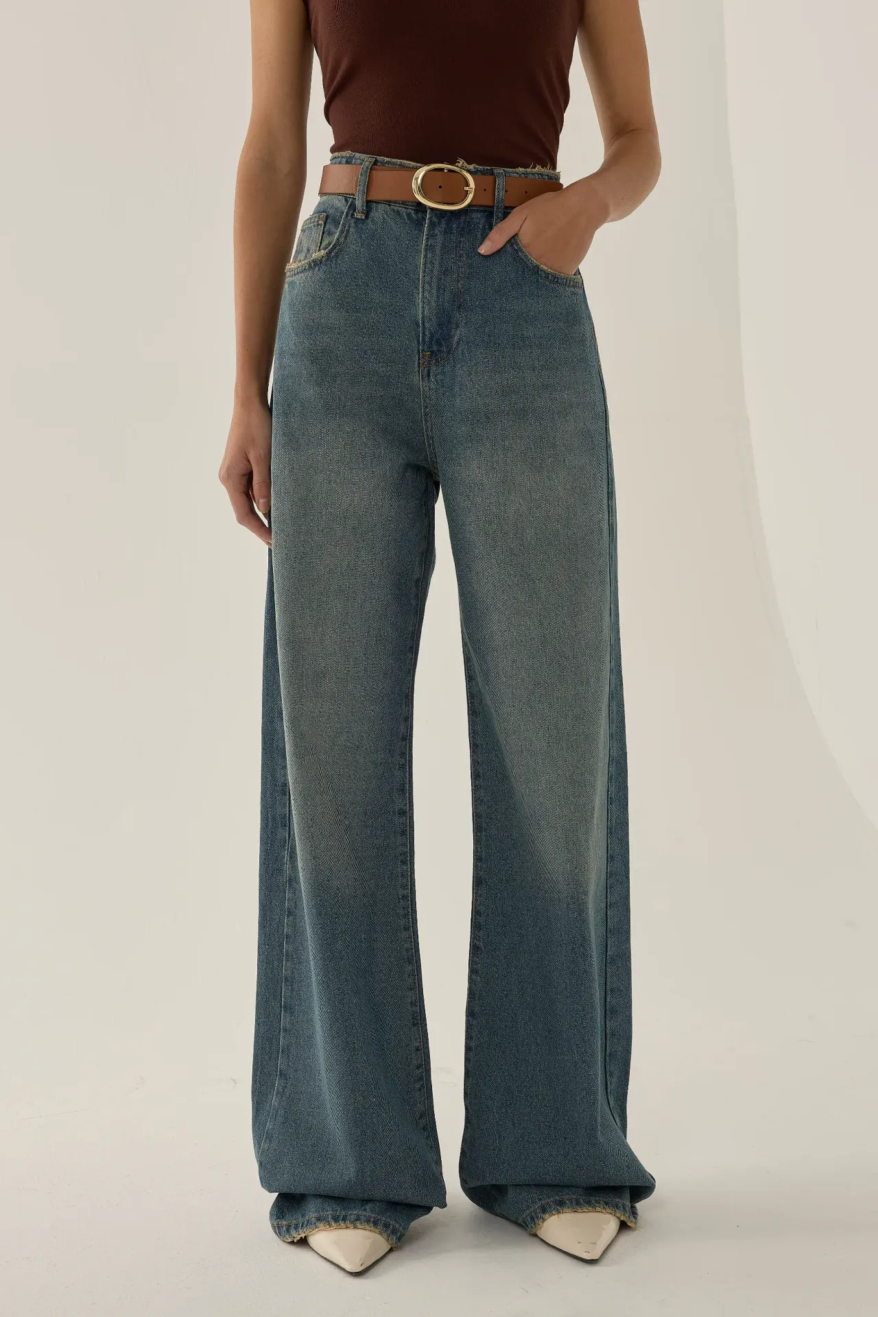 High-Waist Wide-Leg Jeans