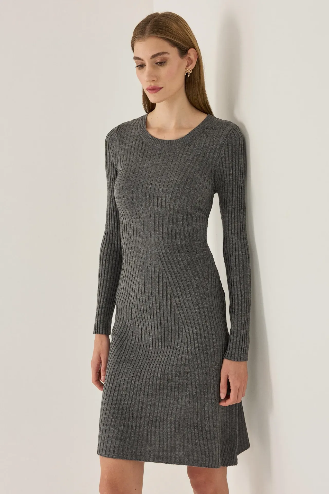 Knit Crew Neck Dress