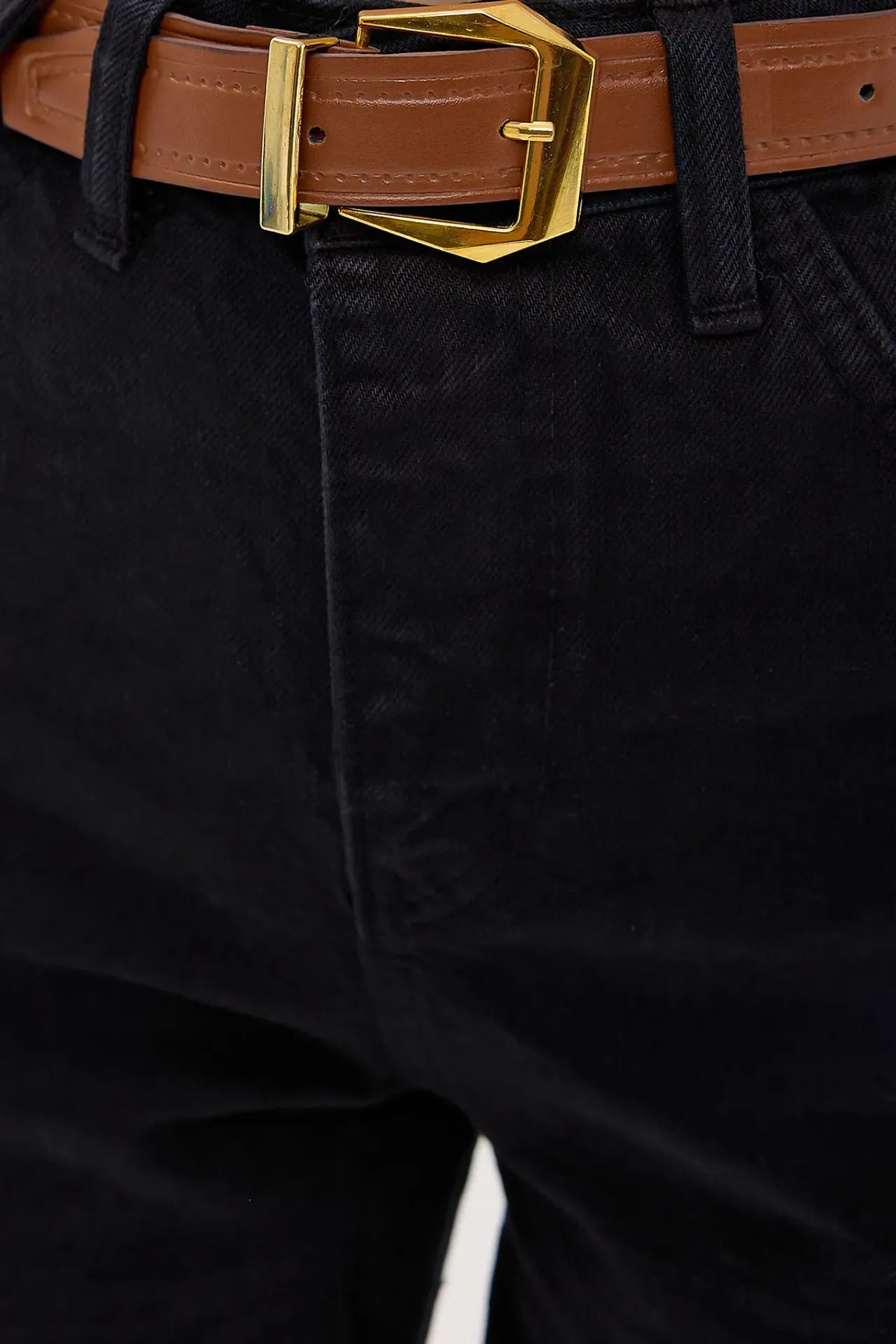 Mid Rise Raw Hem Shorts with a Belt