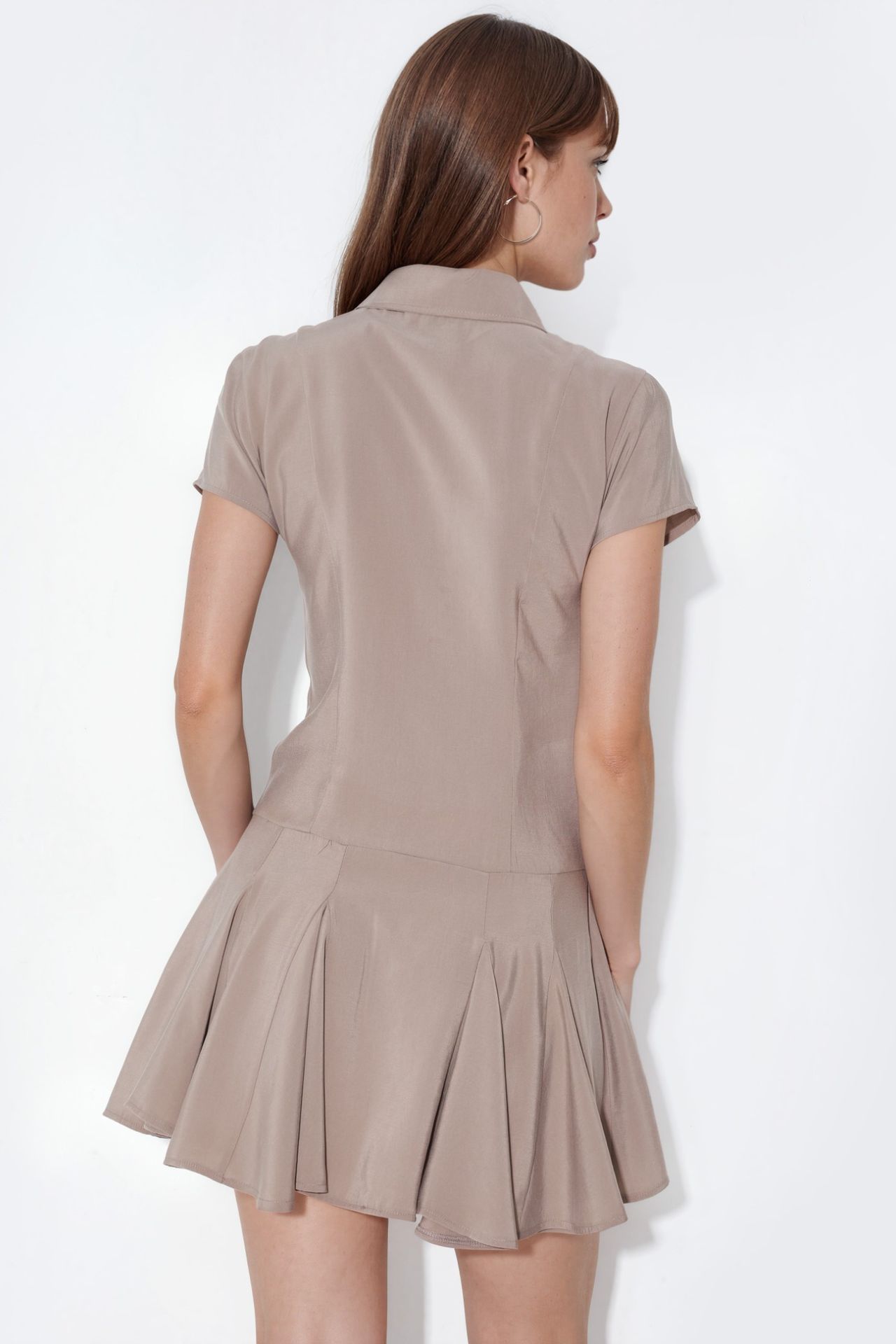 BUSEM Women's A-line Midi Shirt Dress 3