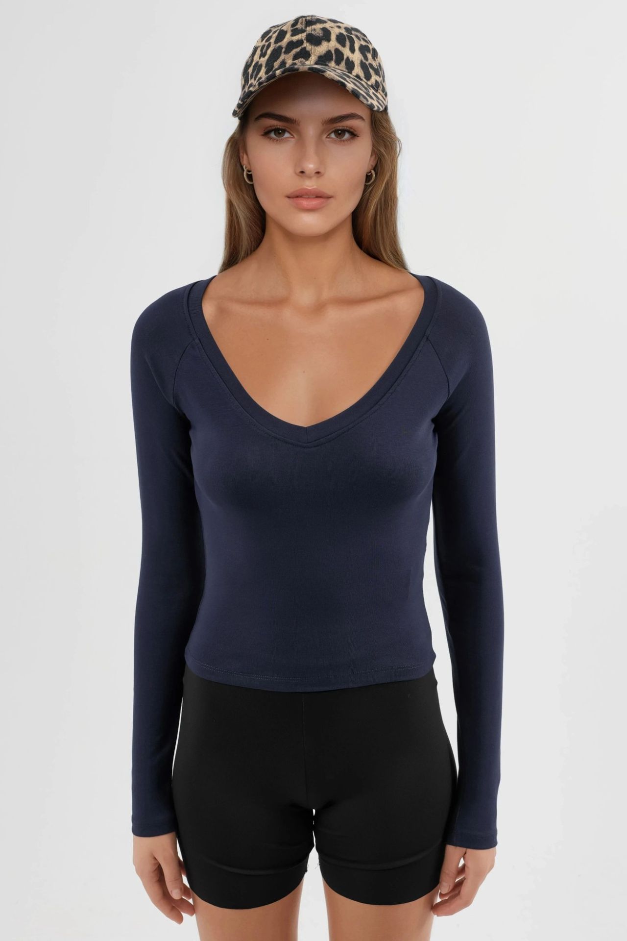 BUSEM V-Neck Long Sleeve Fitted Blouse 7