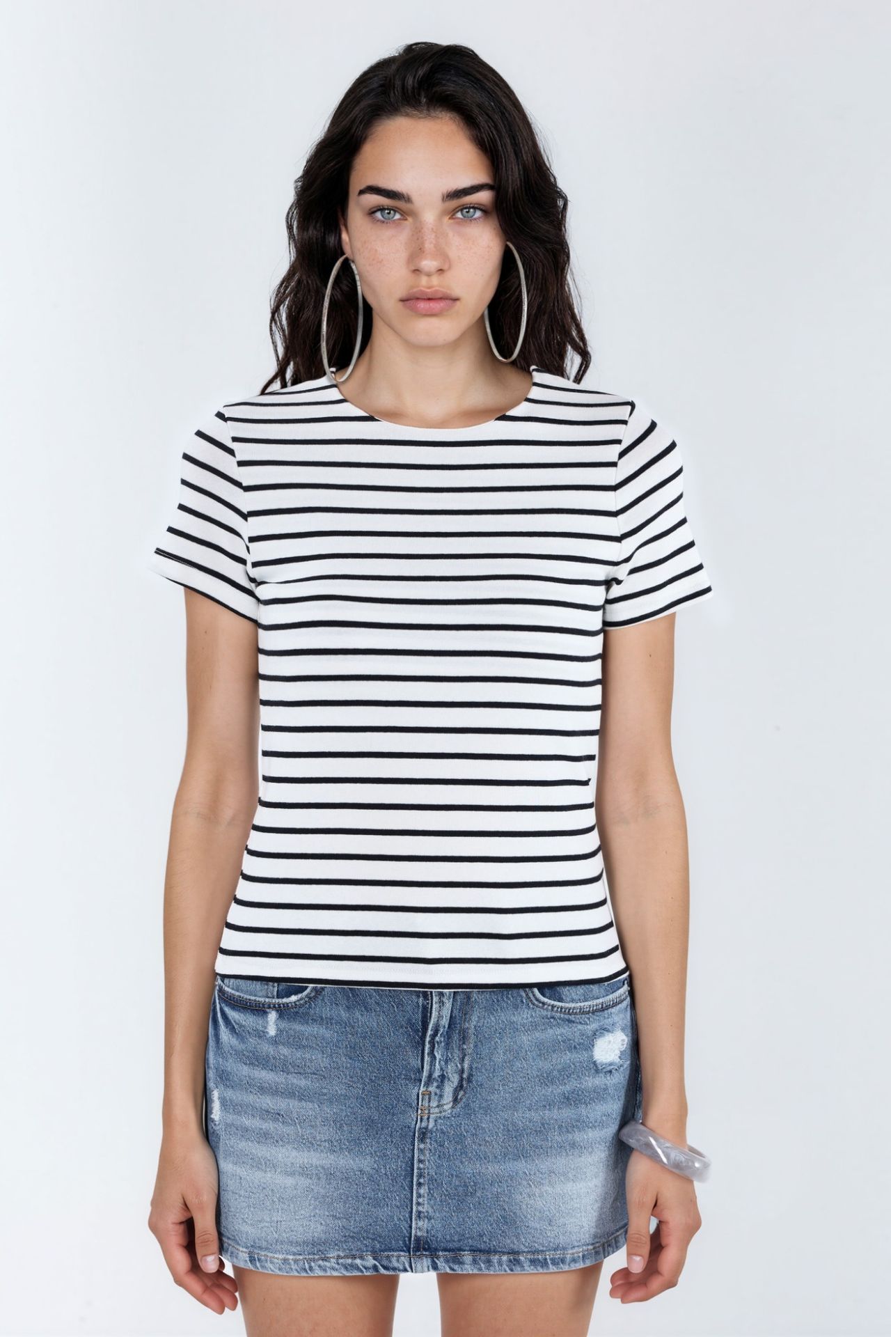 BUSEM Striped Crew Neck Cotton T-Shirt 5