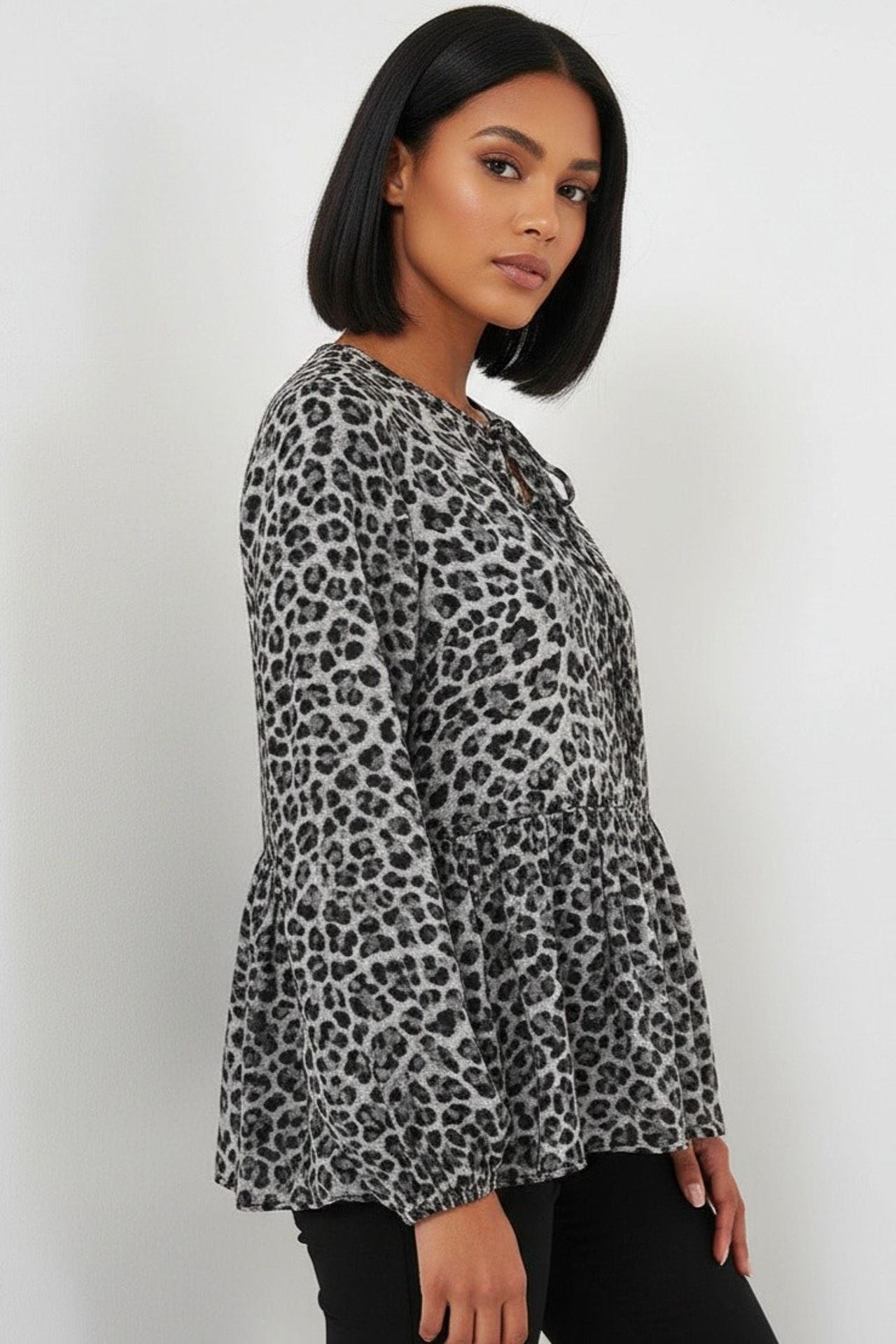 BDART Printed Siphon Long Sleeve Blouse with Binding Detail 3