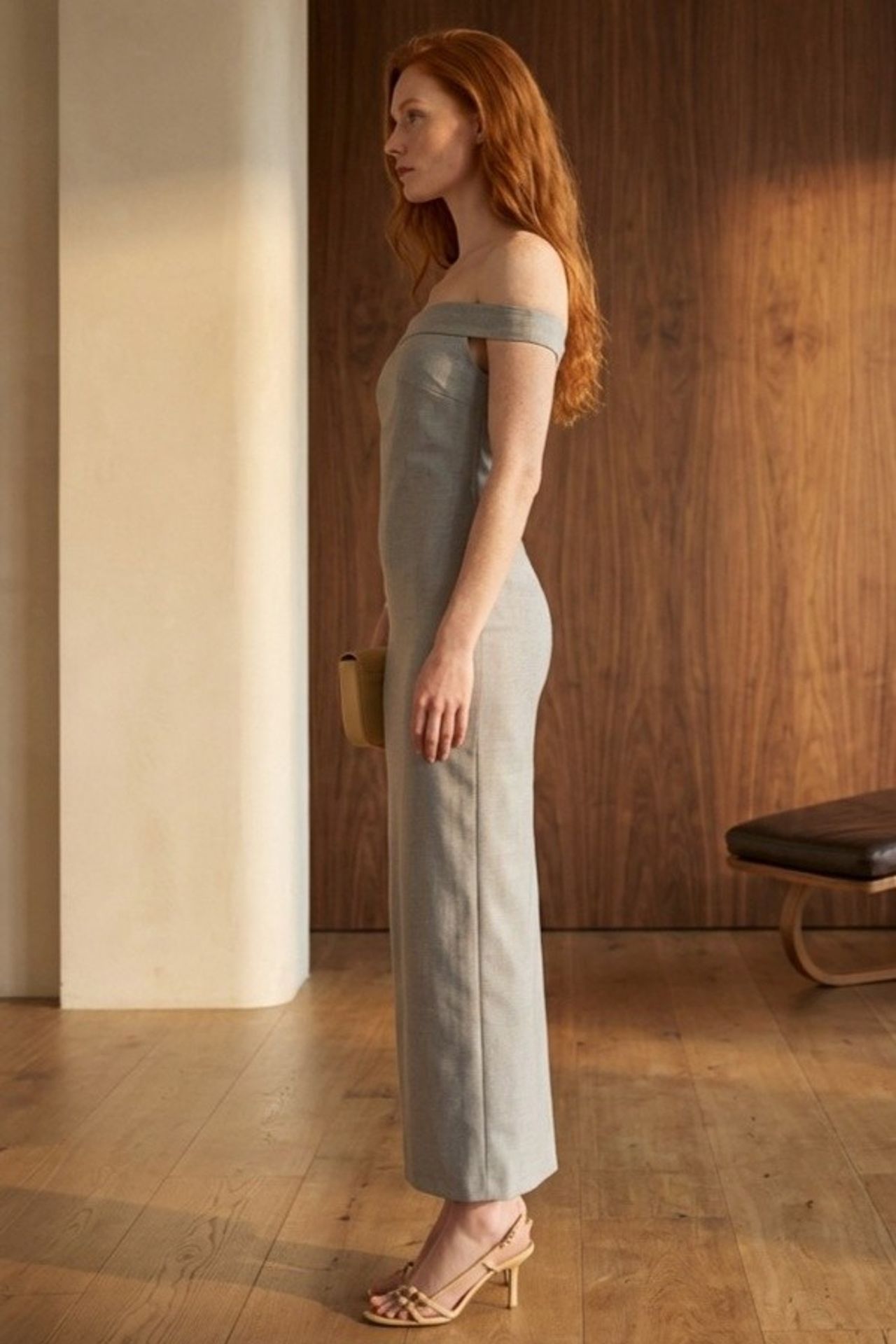 MY FASHION Off Shoulder Bodycon Maxi Dress with Slit 2