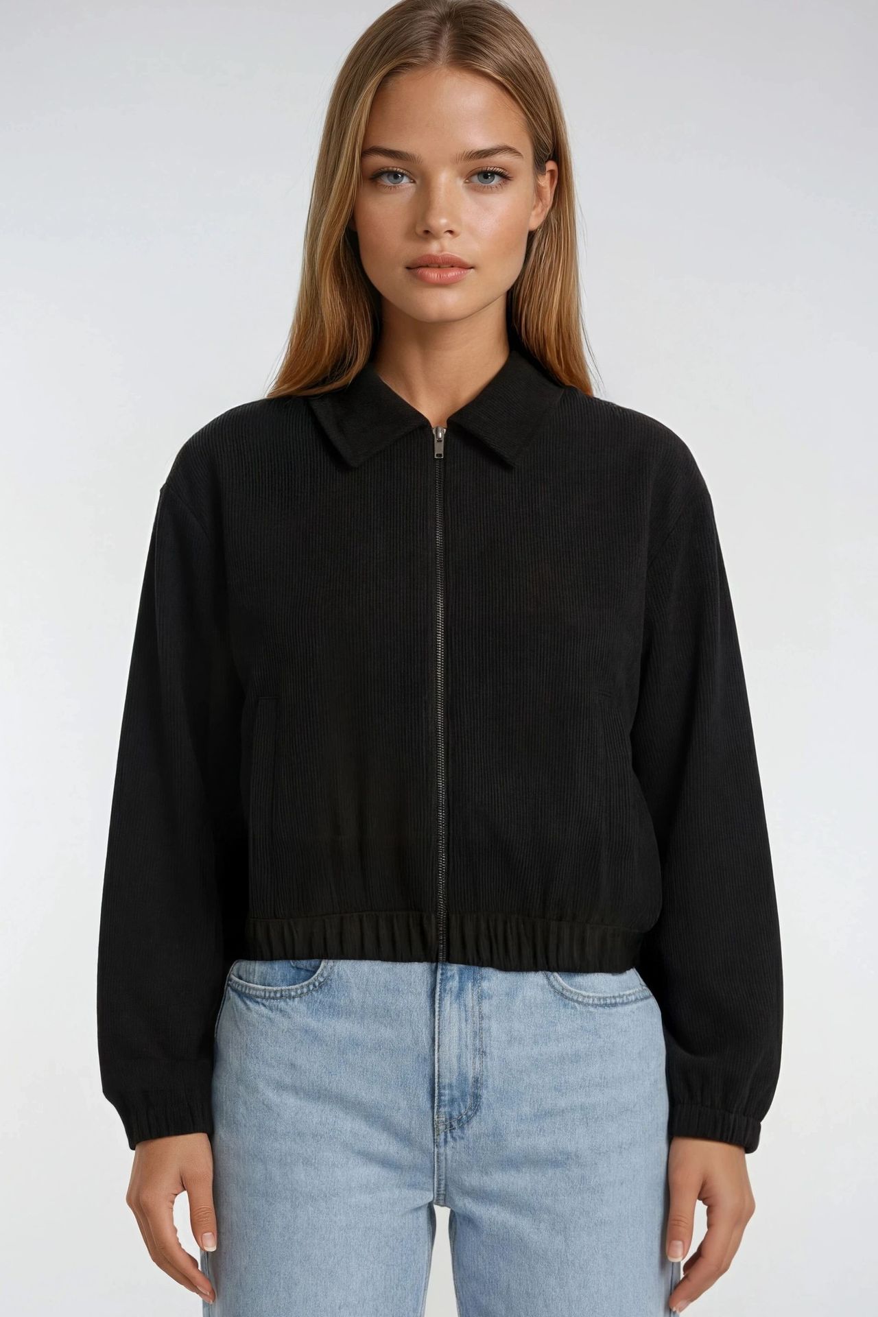MIXRAY Relaxed Fit Zipper Jacket with Pockets 4