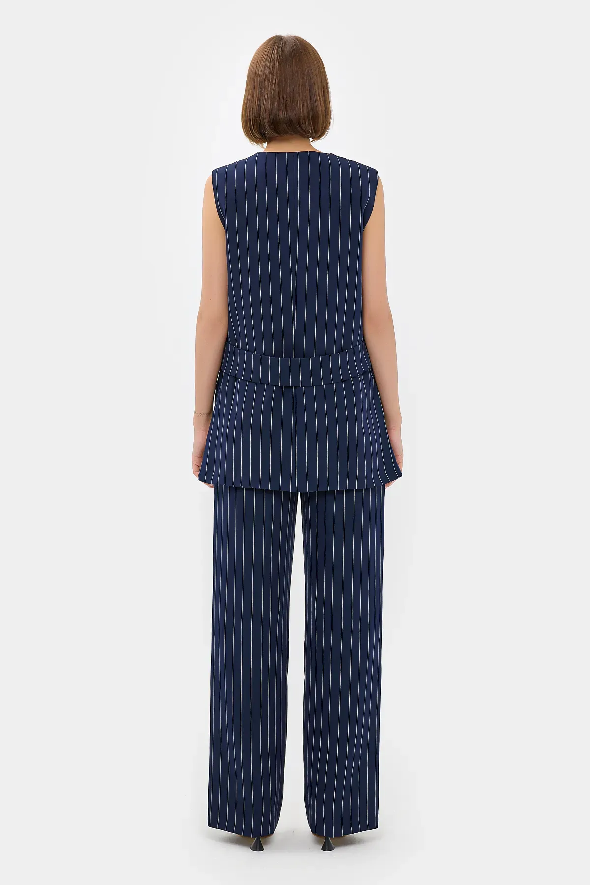 Striped V Neck Waistcoat 5