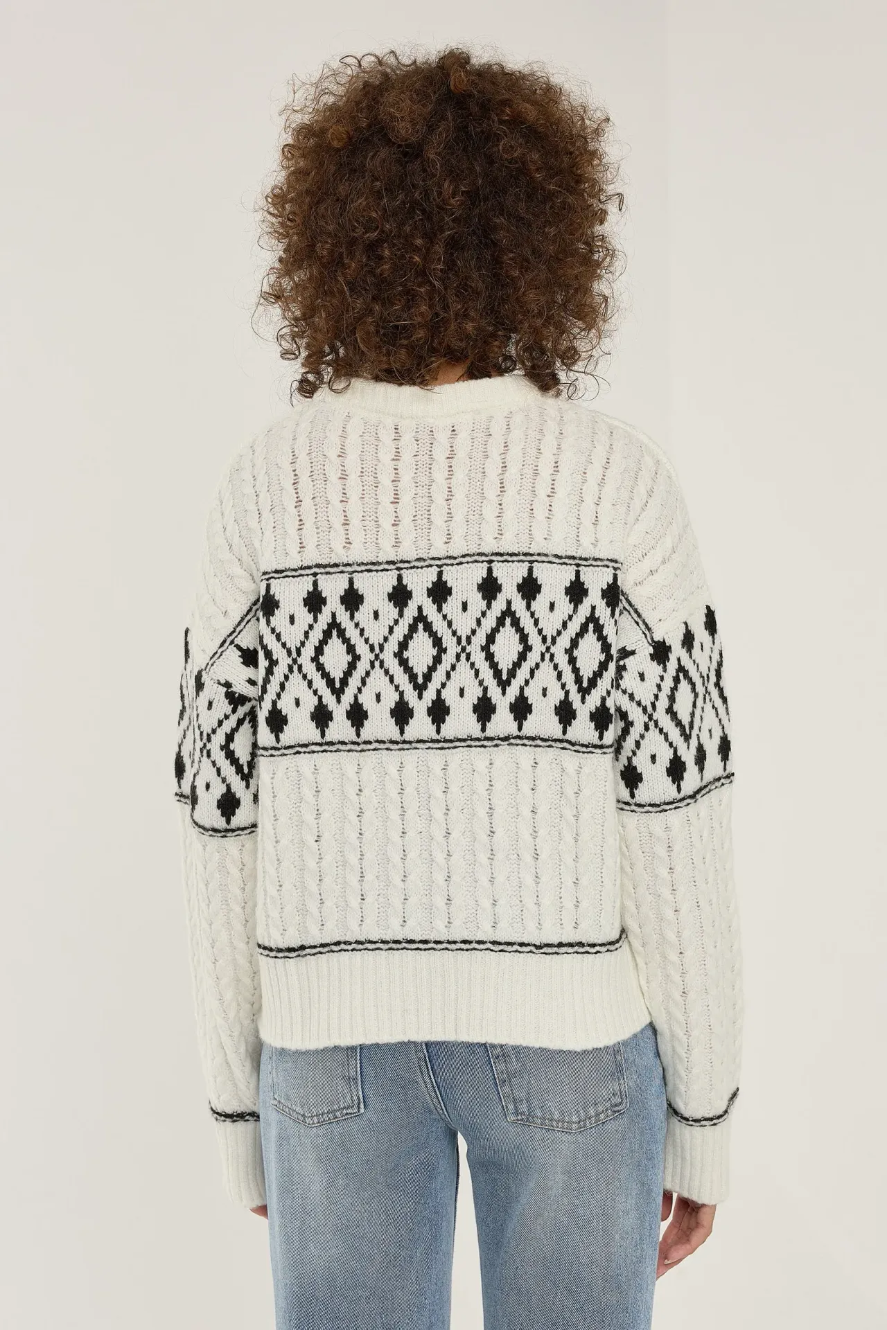 Relaxed Fit Ethnic Knitted Sweater