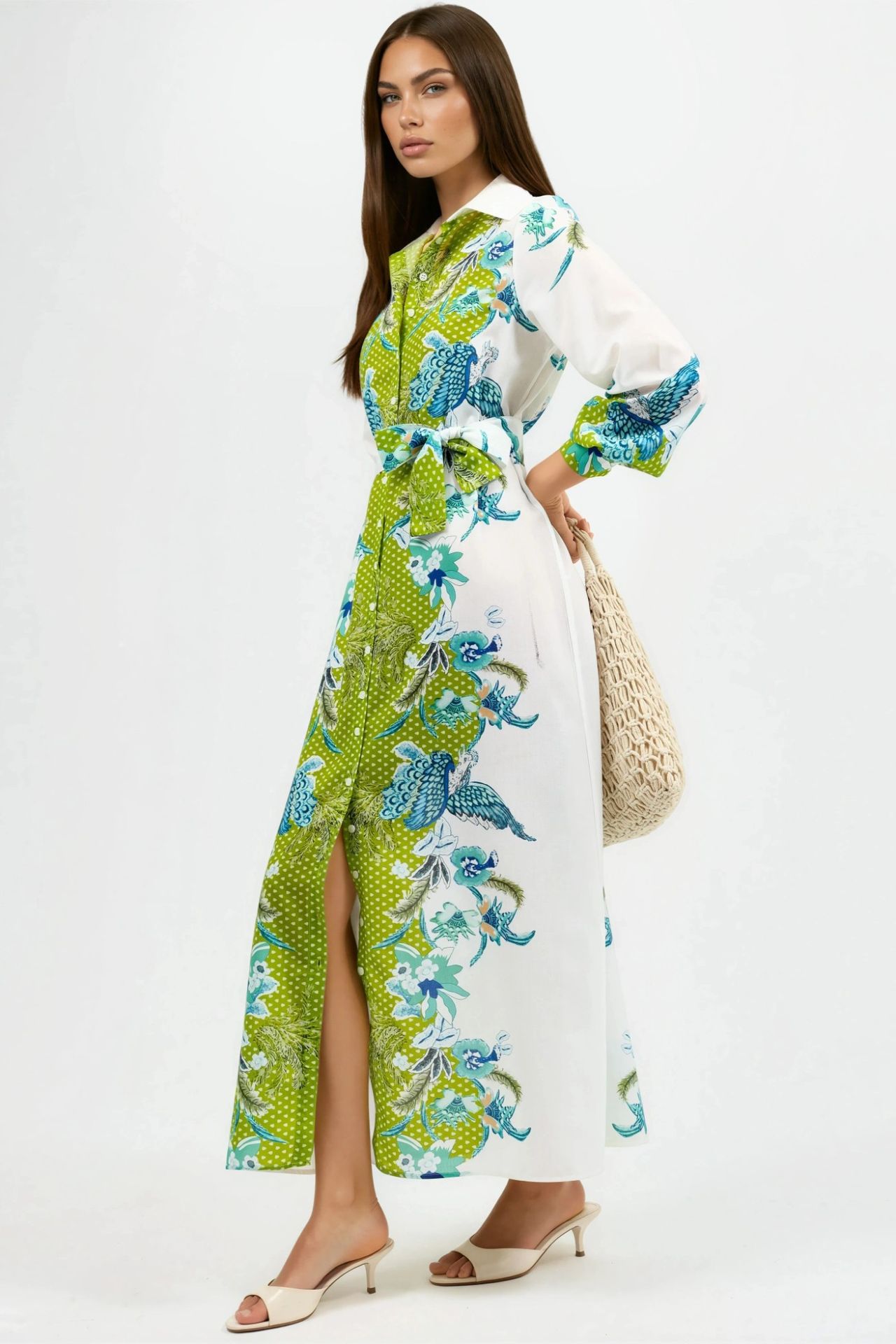 MSN Floral Belted Midi Dress 3