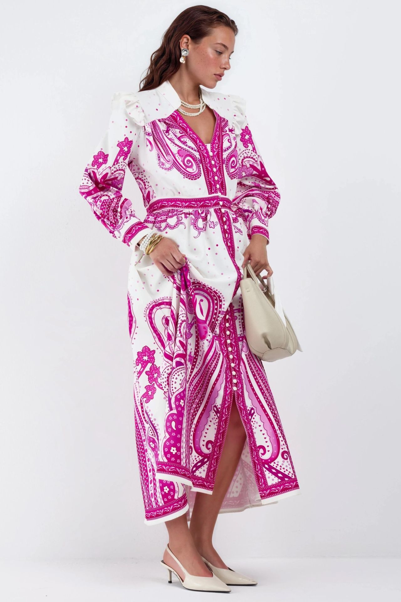 MSN V-Neck Paisley Maxi Dress with Slit 3