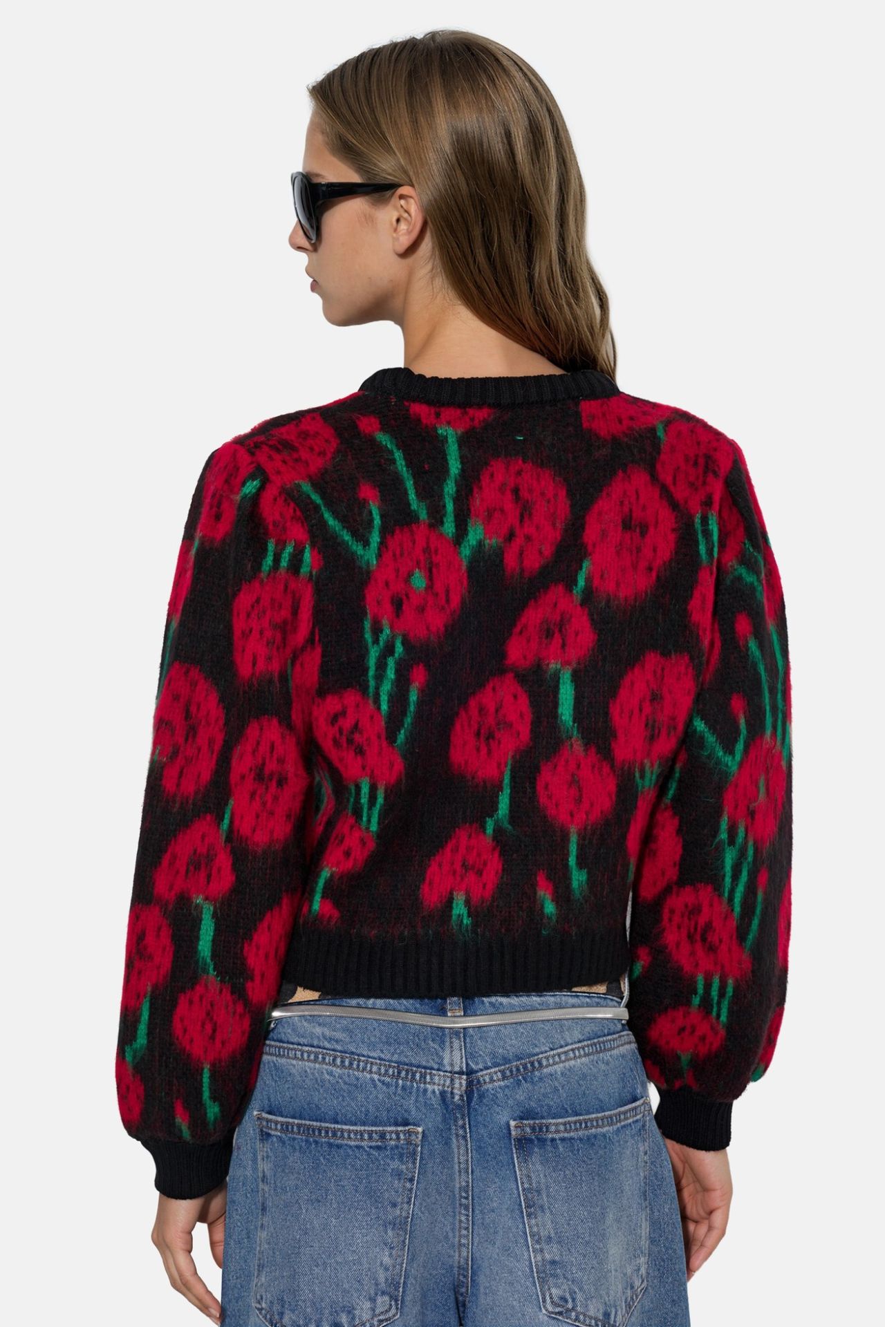 Floral Crew Neck Knit Sweater 4