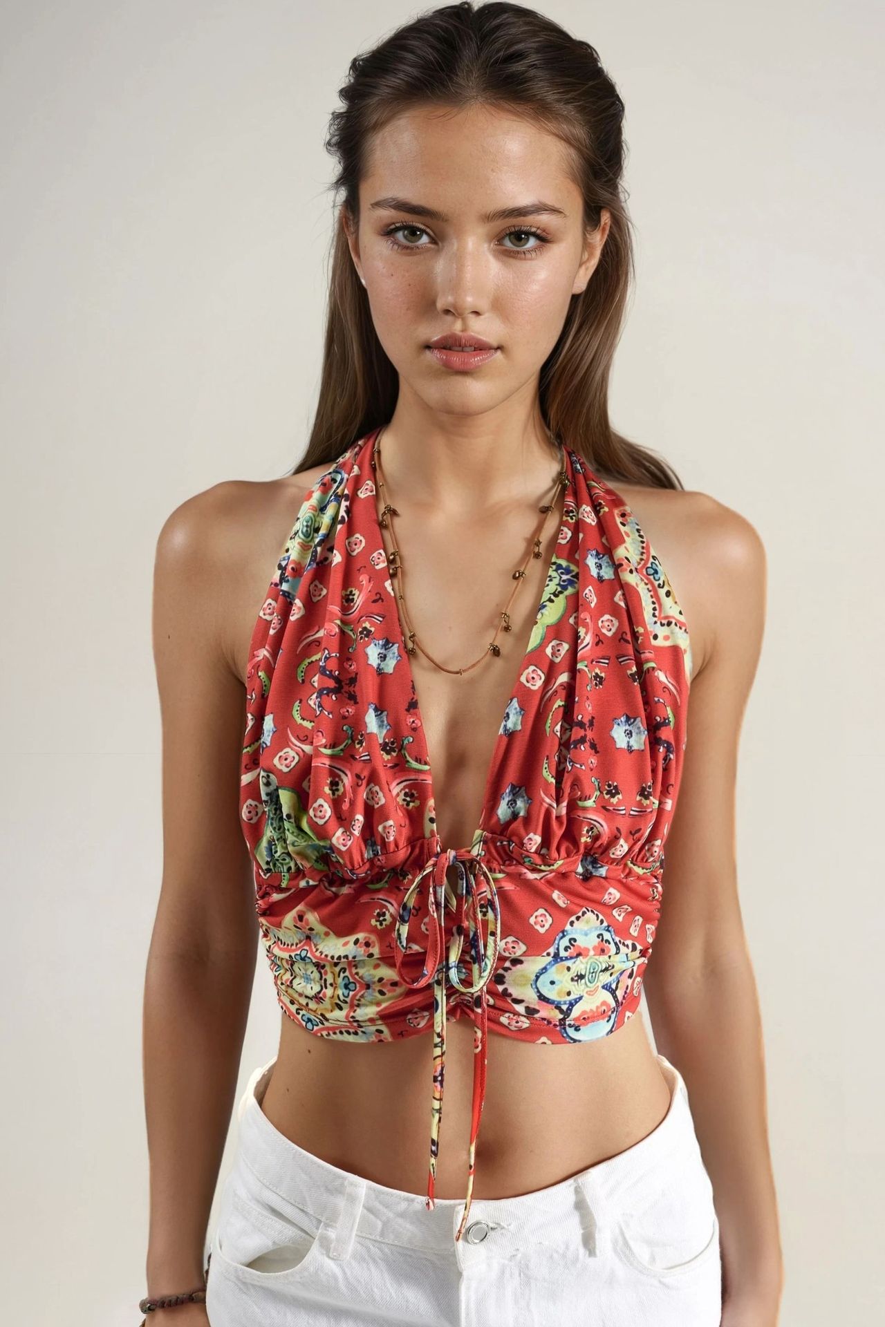 Patterned Ruched Crop Top 6