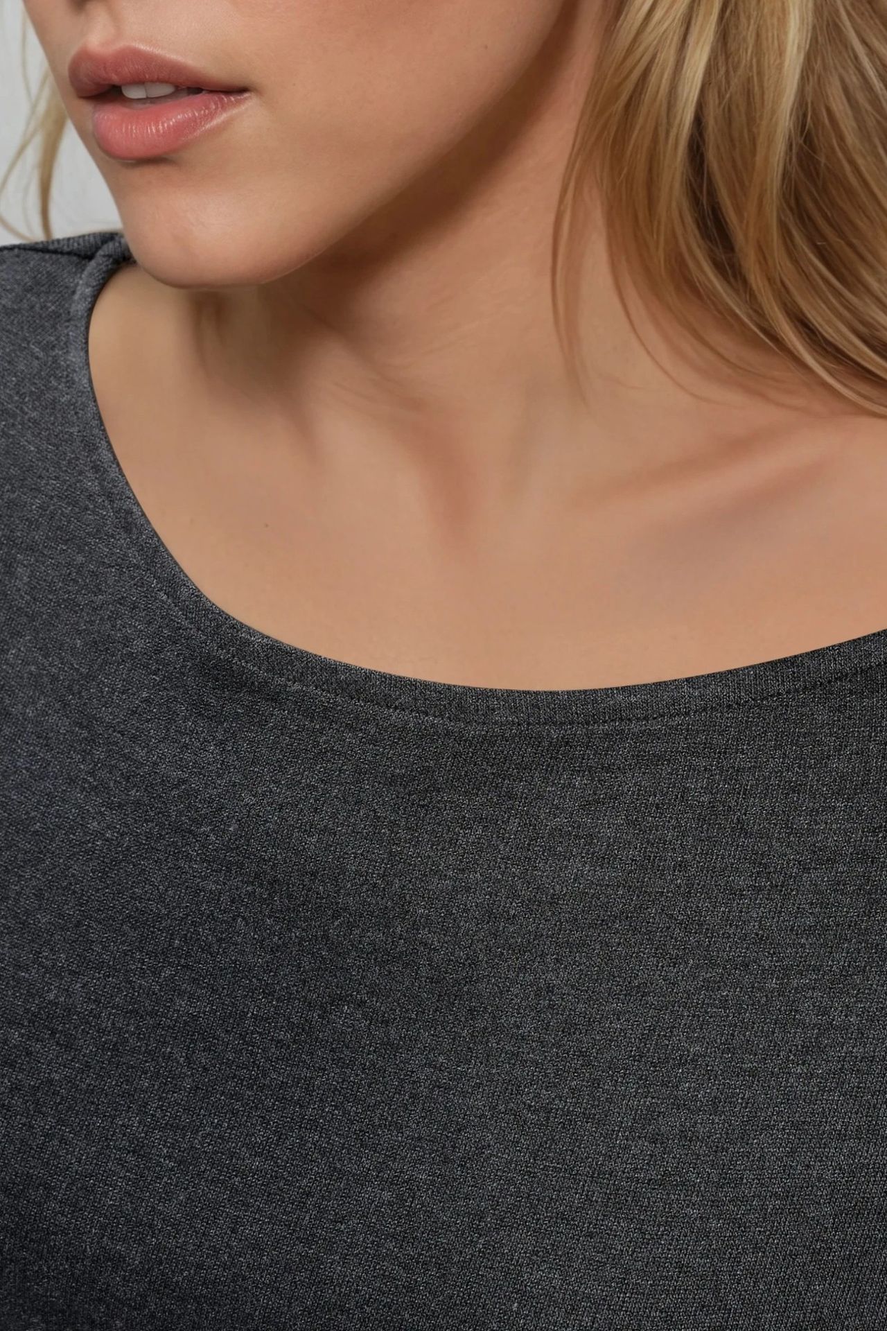 BUSEM Boat Neck Long Sleeve Elastic Blouse 5