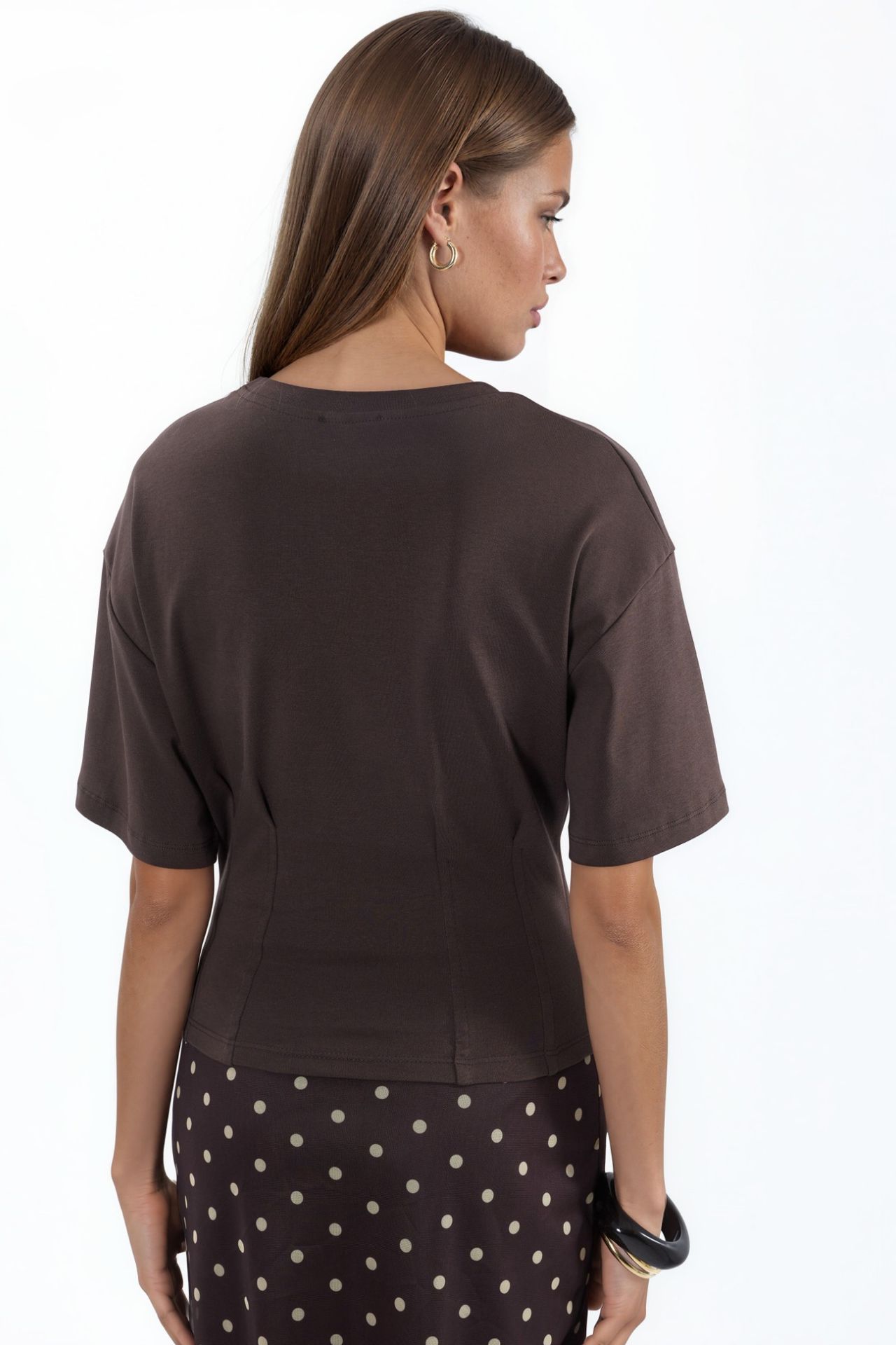 BUSEM Women’s Cotton Ribbed Crew Neck Blouse 2