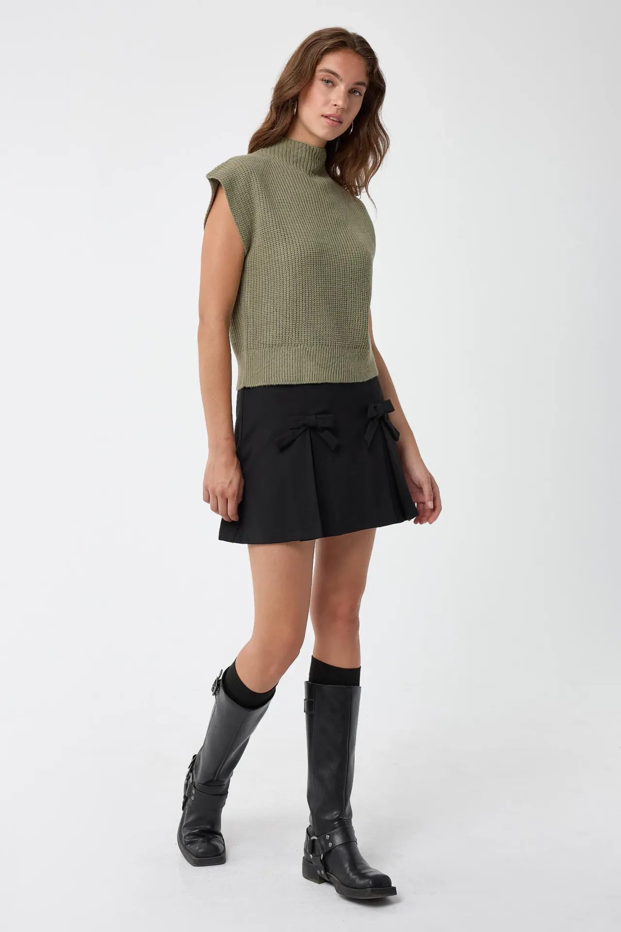 Half Turtleneck Knit Sweater