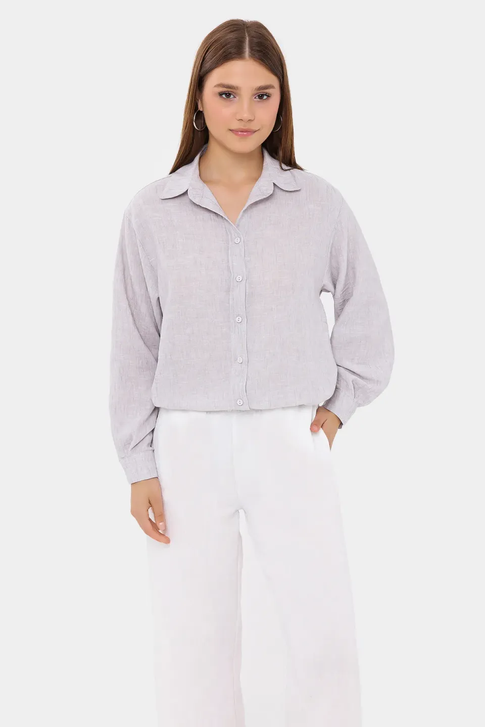 Buttoned Long Sleeve Relaxed Shirt