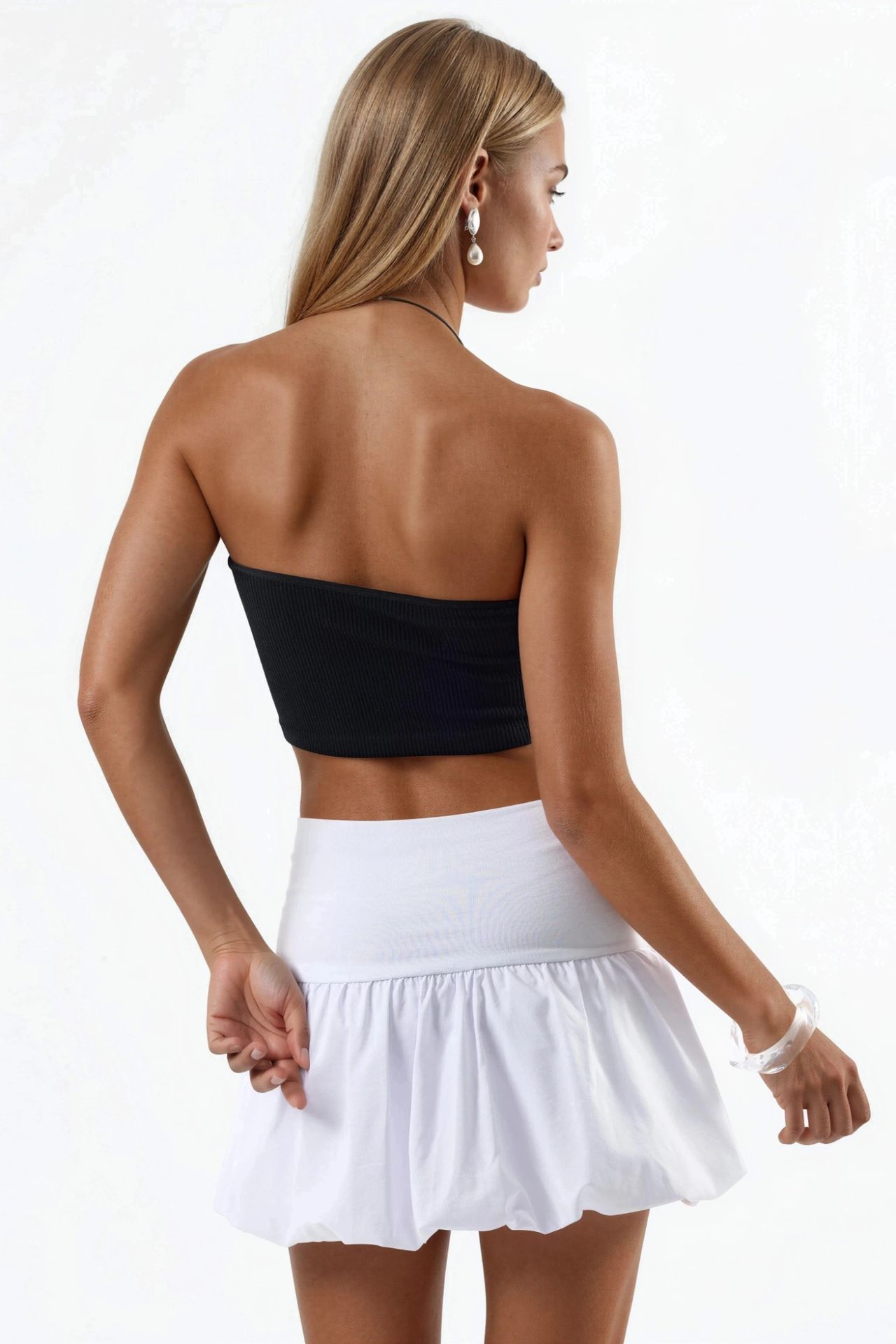BUSEM High Waist Mini Skater Skirt