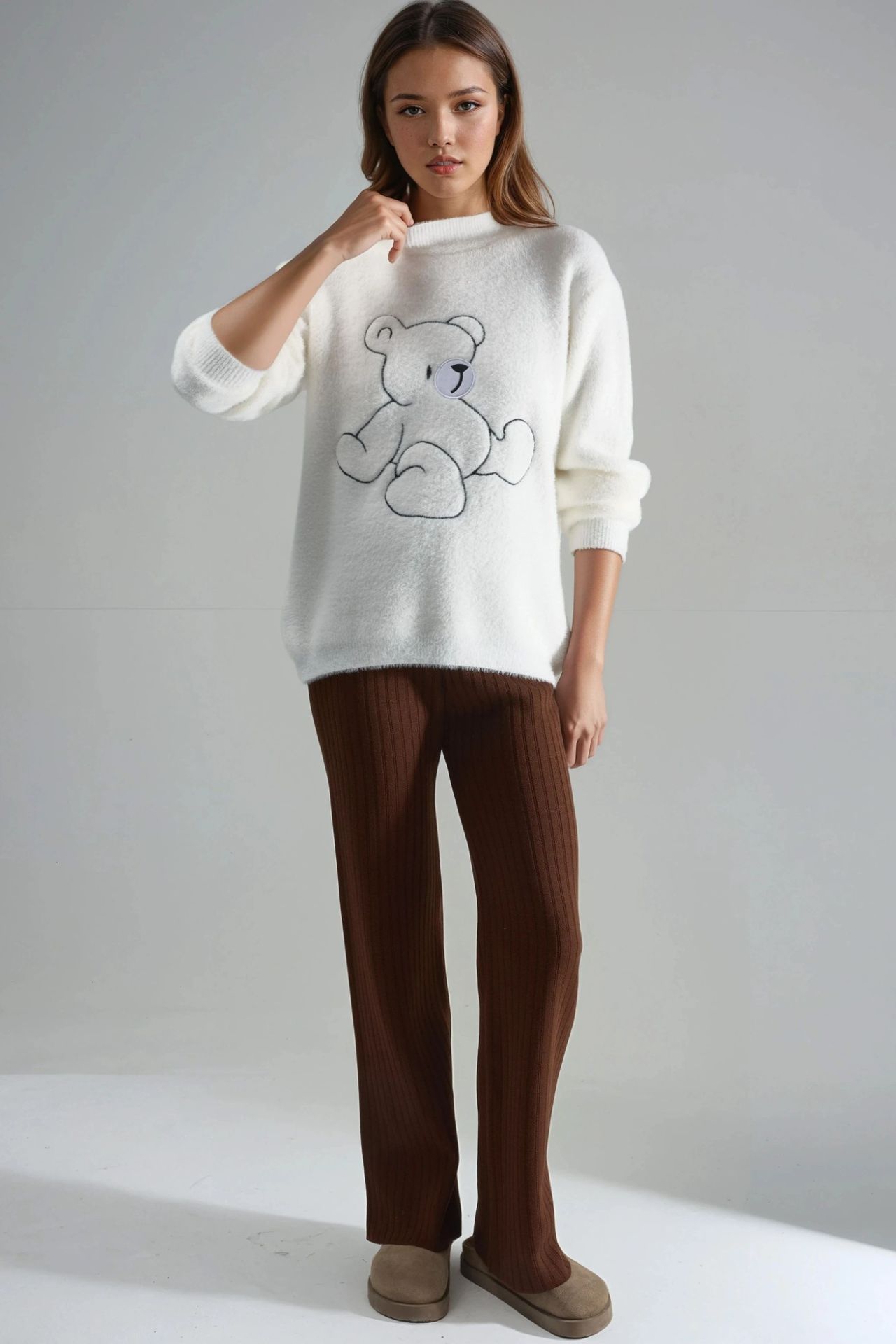 MY FASHION Oversize Teddy Bear Plush Sweater 5