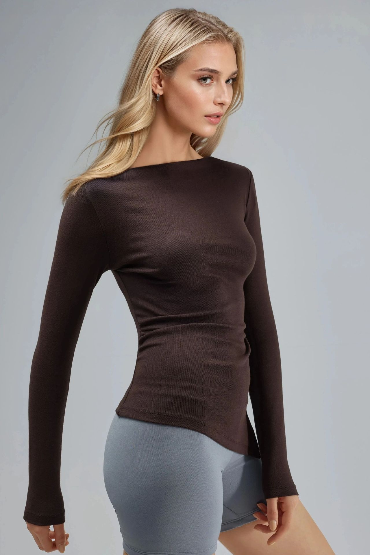 BUSEM Boat Neck Cotton Blouse 1
