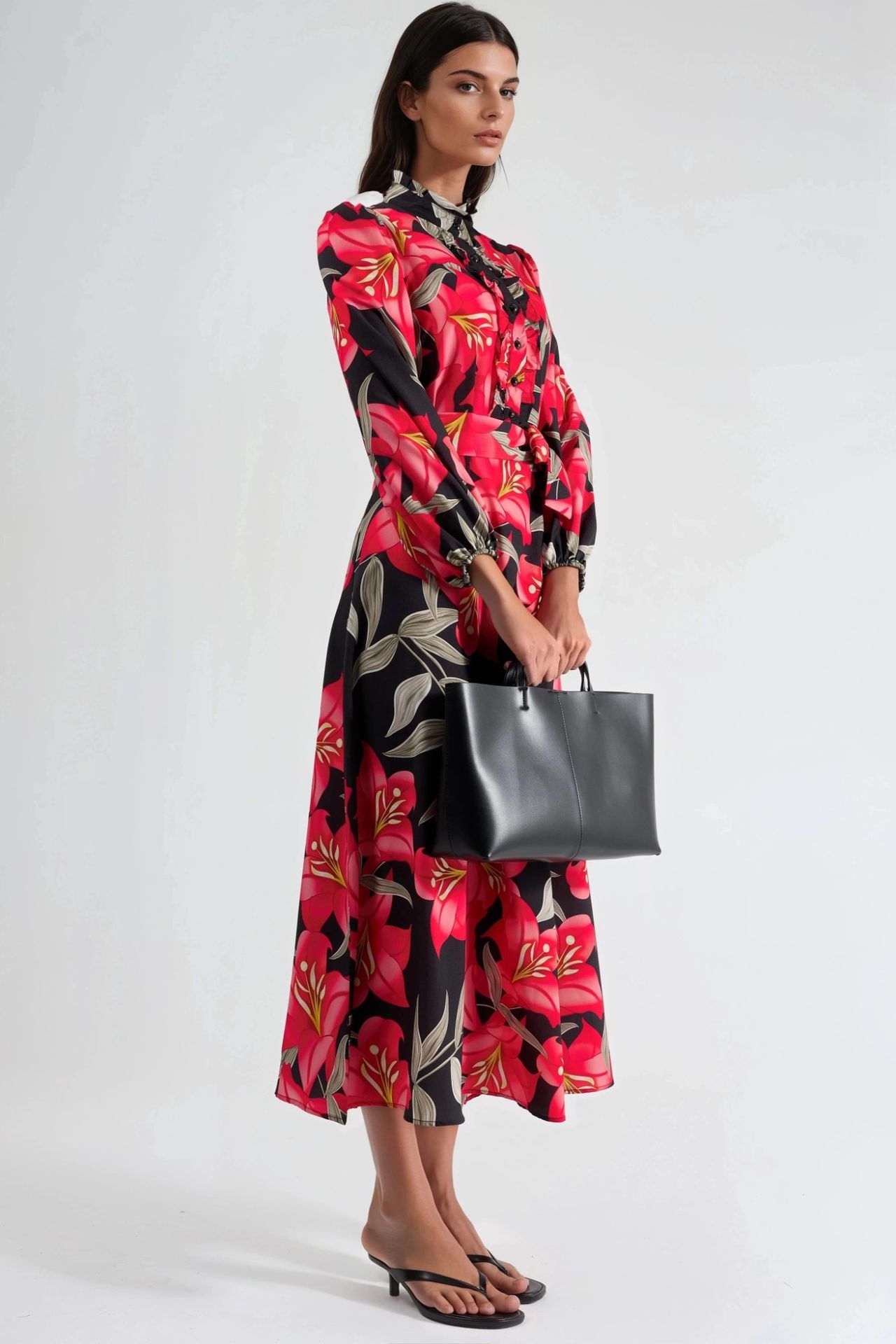 MSN Floral Maxi Dress with Tie Detail 2